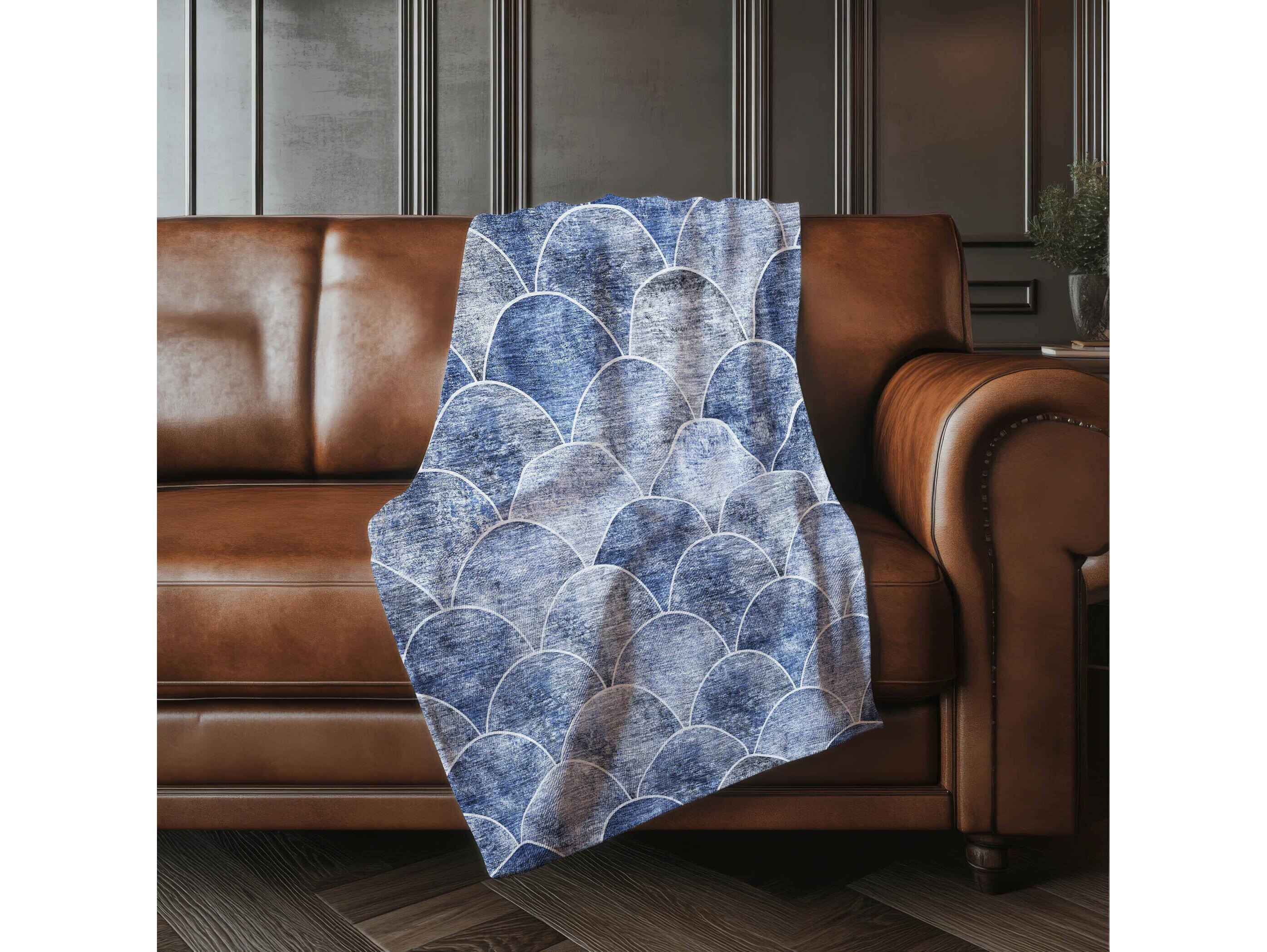 Dalyn Sherpa Blue Polyester Throw