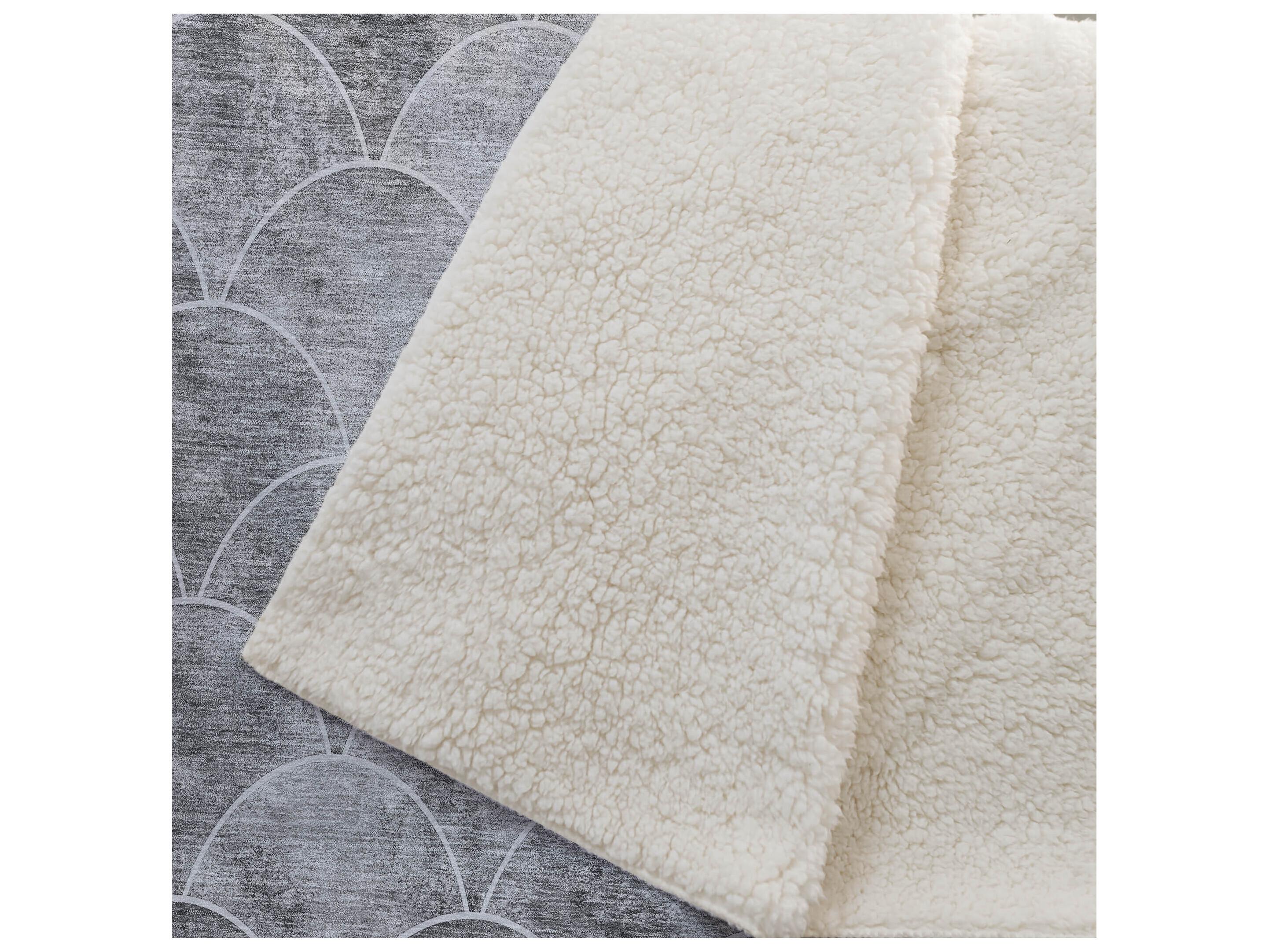 Dalyn Sherpa Gray Polyester Throw