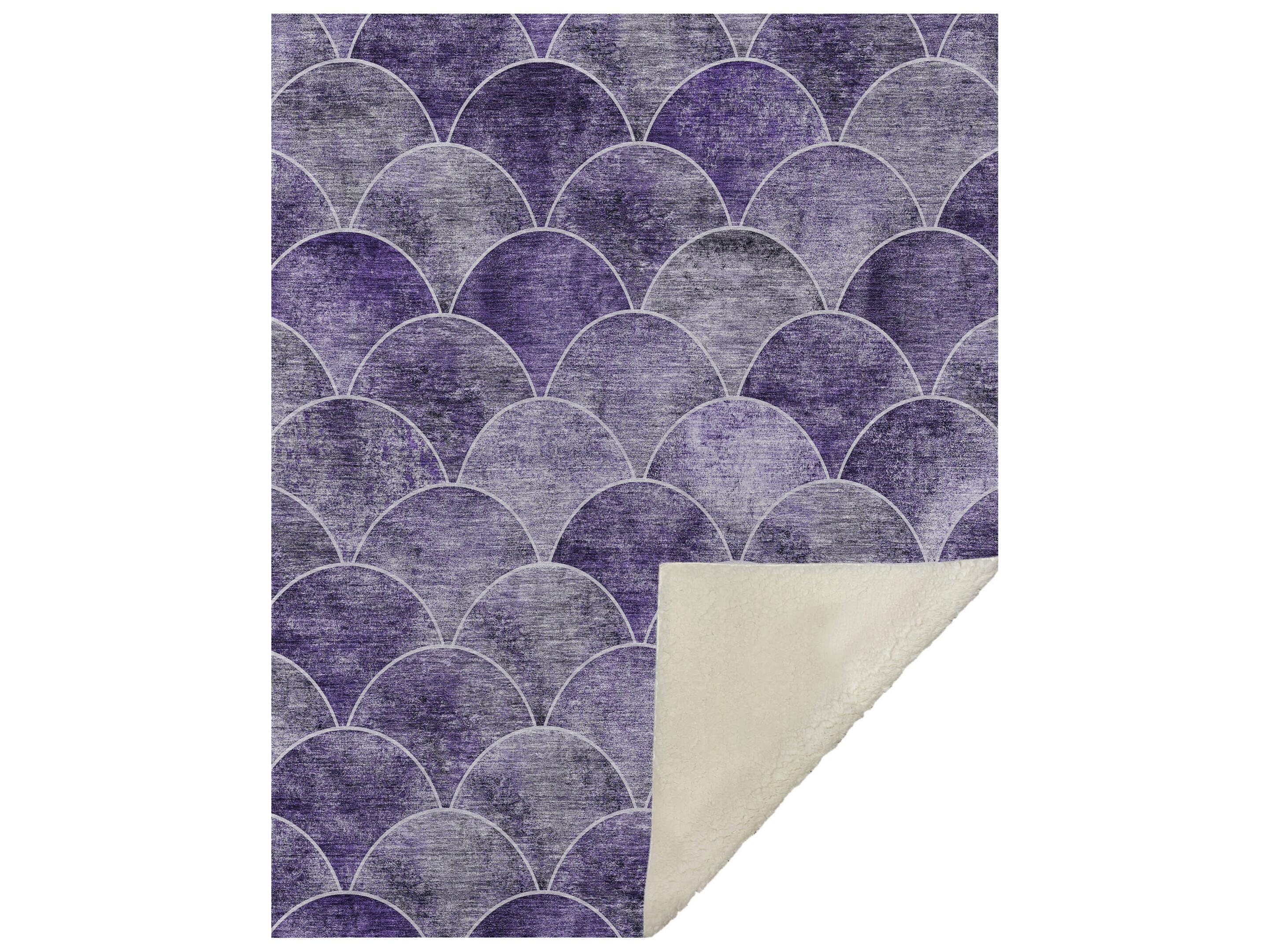 Dalyn Sherpa Purple Polyester Throw