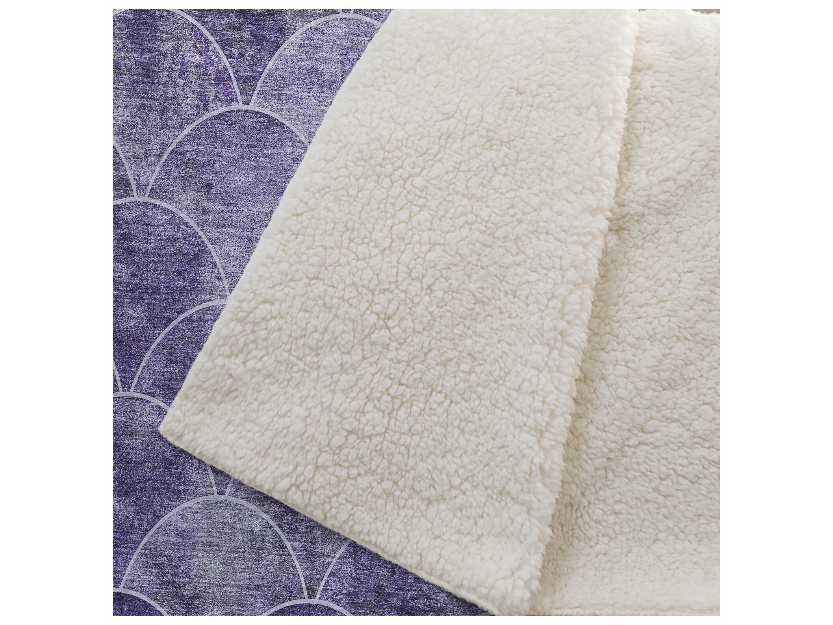 Dalyn Sherpa Purple Polyester Throw