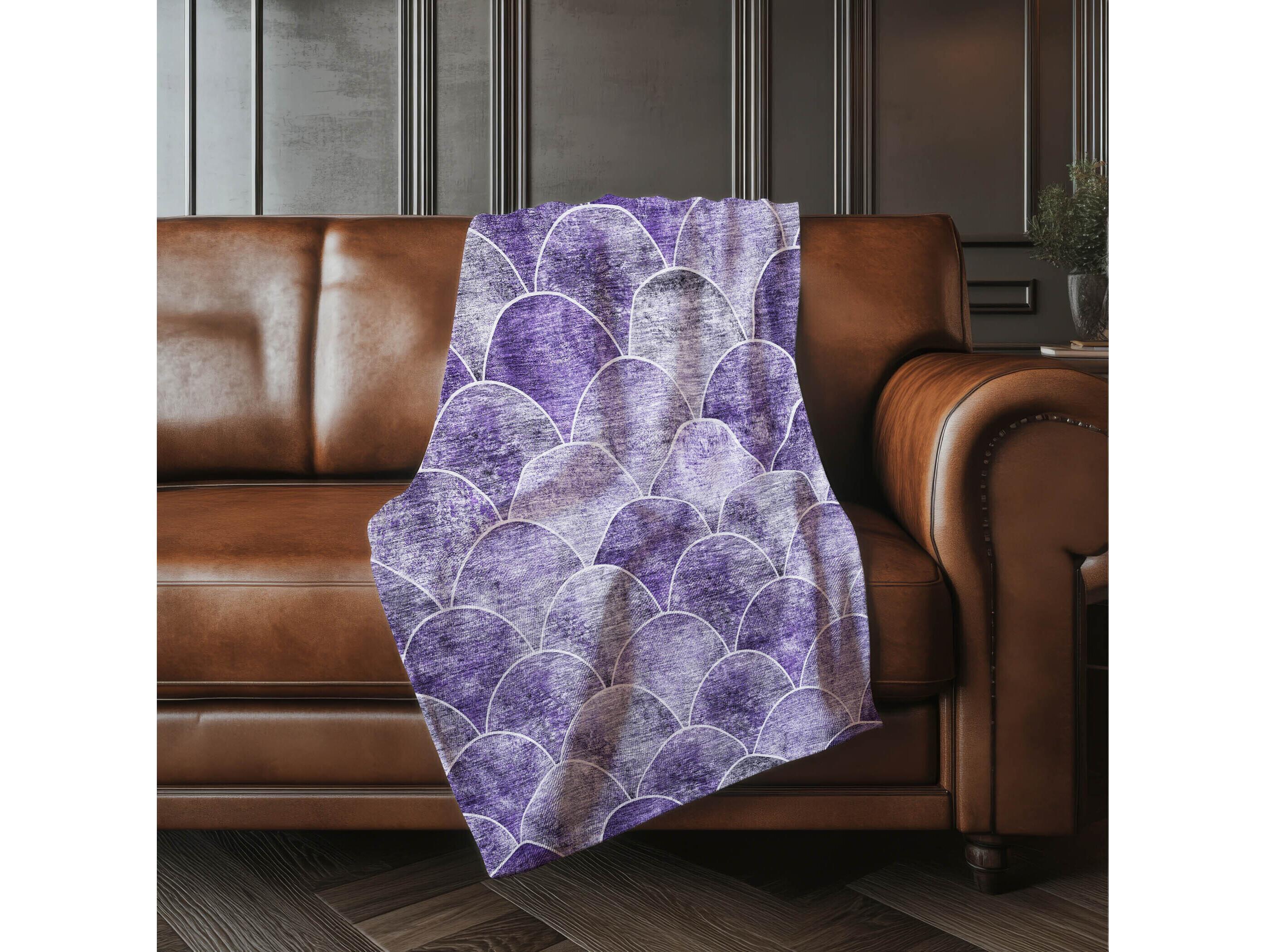 Dalyn Sherpa Purple Polyester Throw