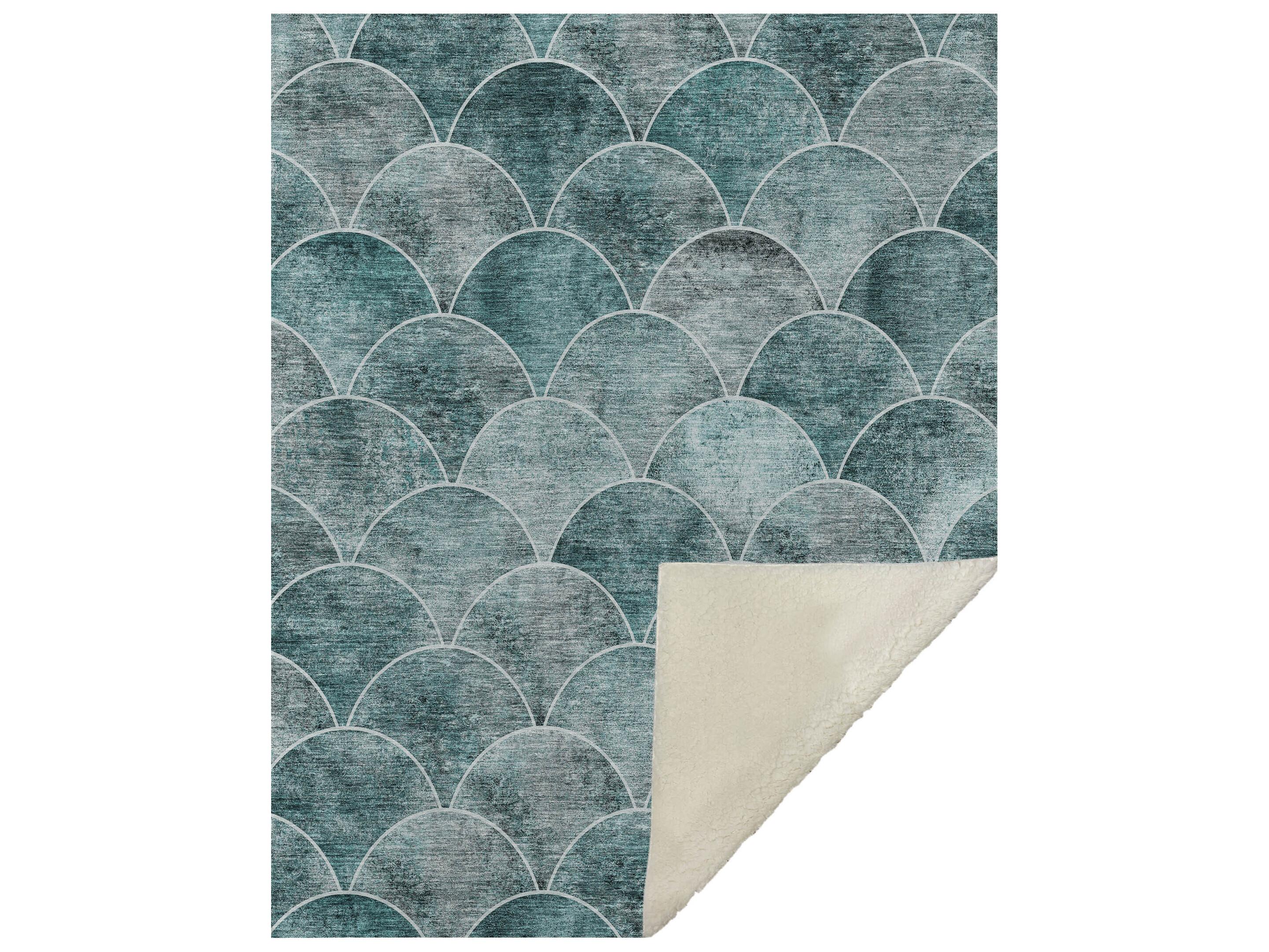 Dalyn Sherpa Teal Polyester Throw