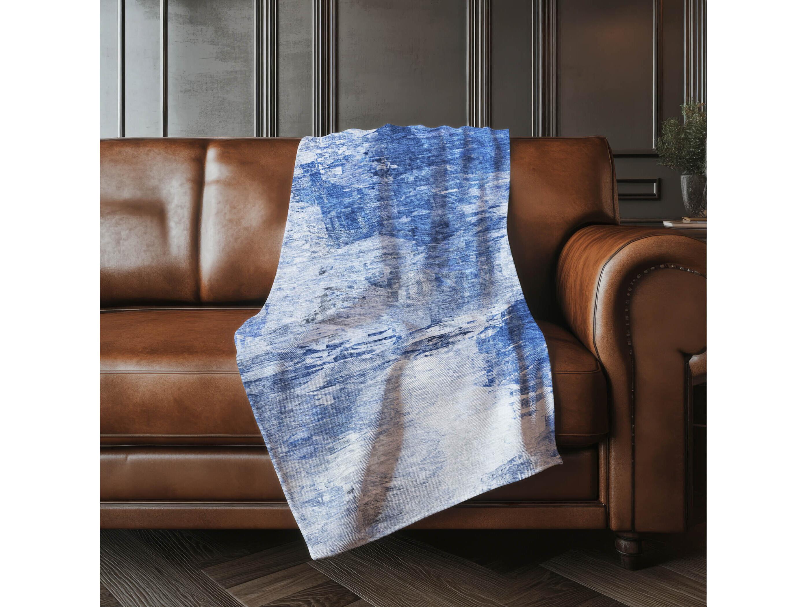 Dalyn Sherpa Blue Polyester Throw