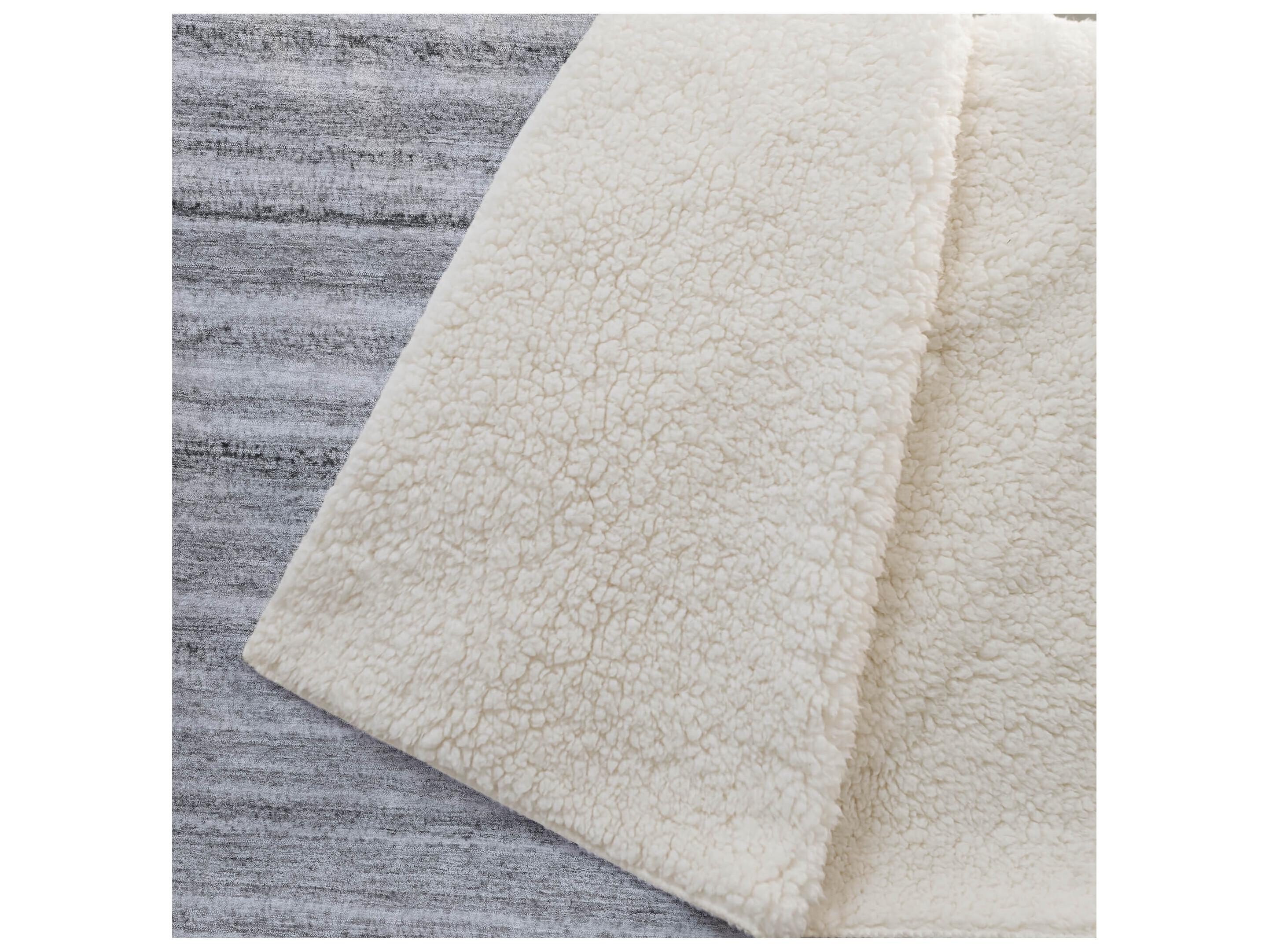 Dalyn Sherpa Gray Polyester Throw