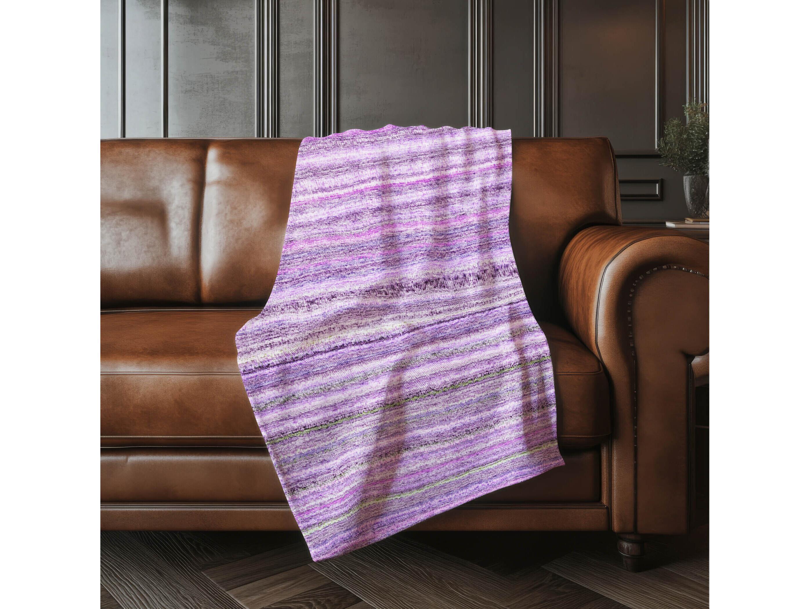 Dalyn Sherpa Purple Polyester Throw