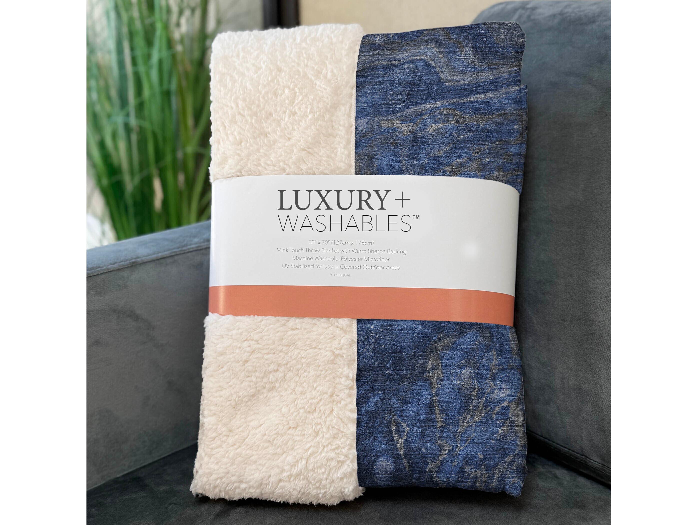 Dalyn Sherpa Blue Polyester Throw