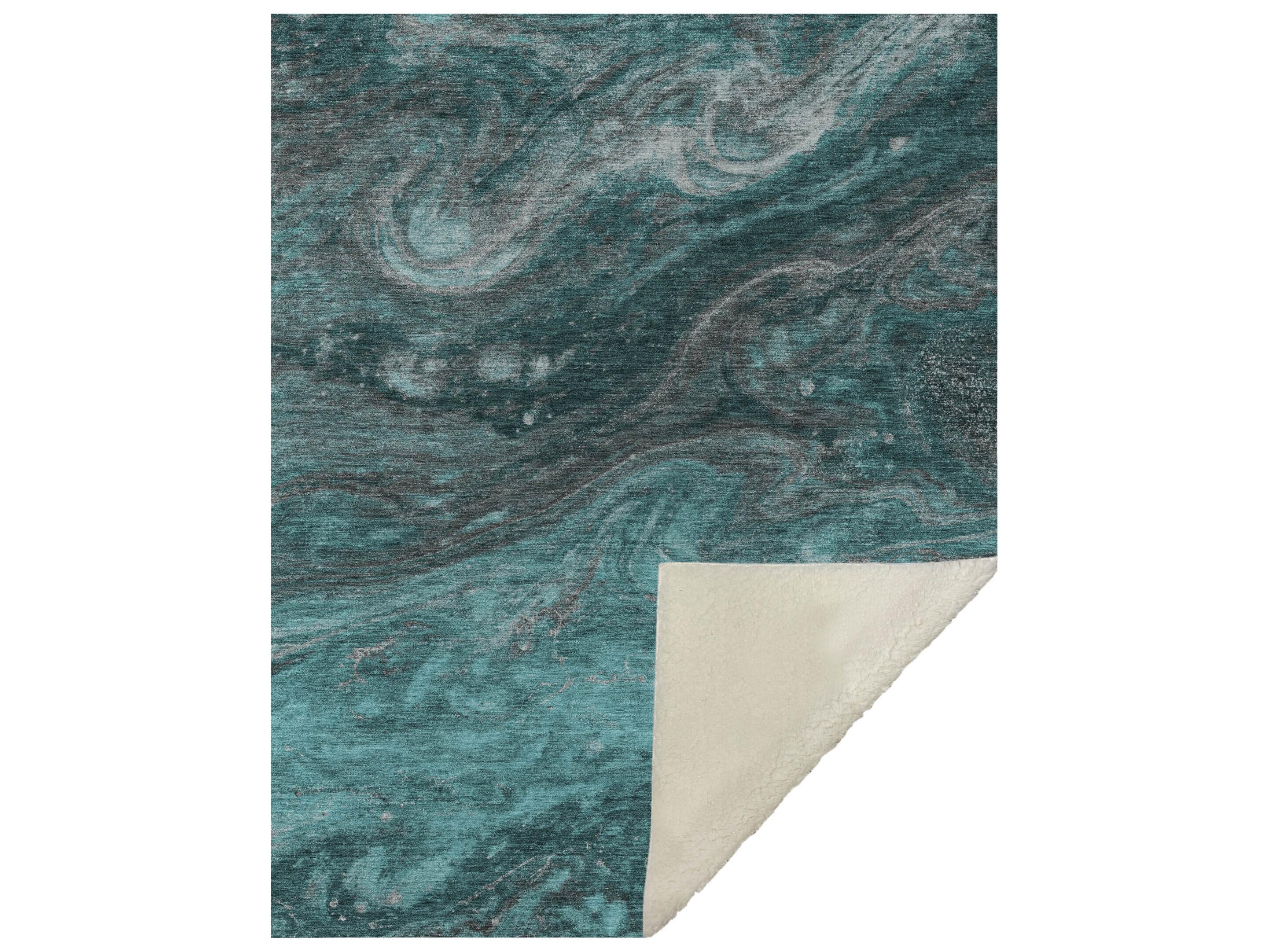 Dalyn Sherpa Teal Polyester Throw