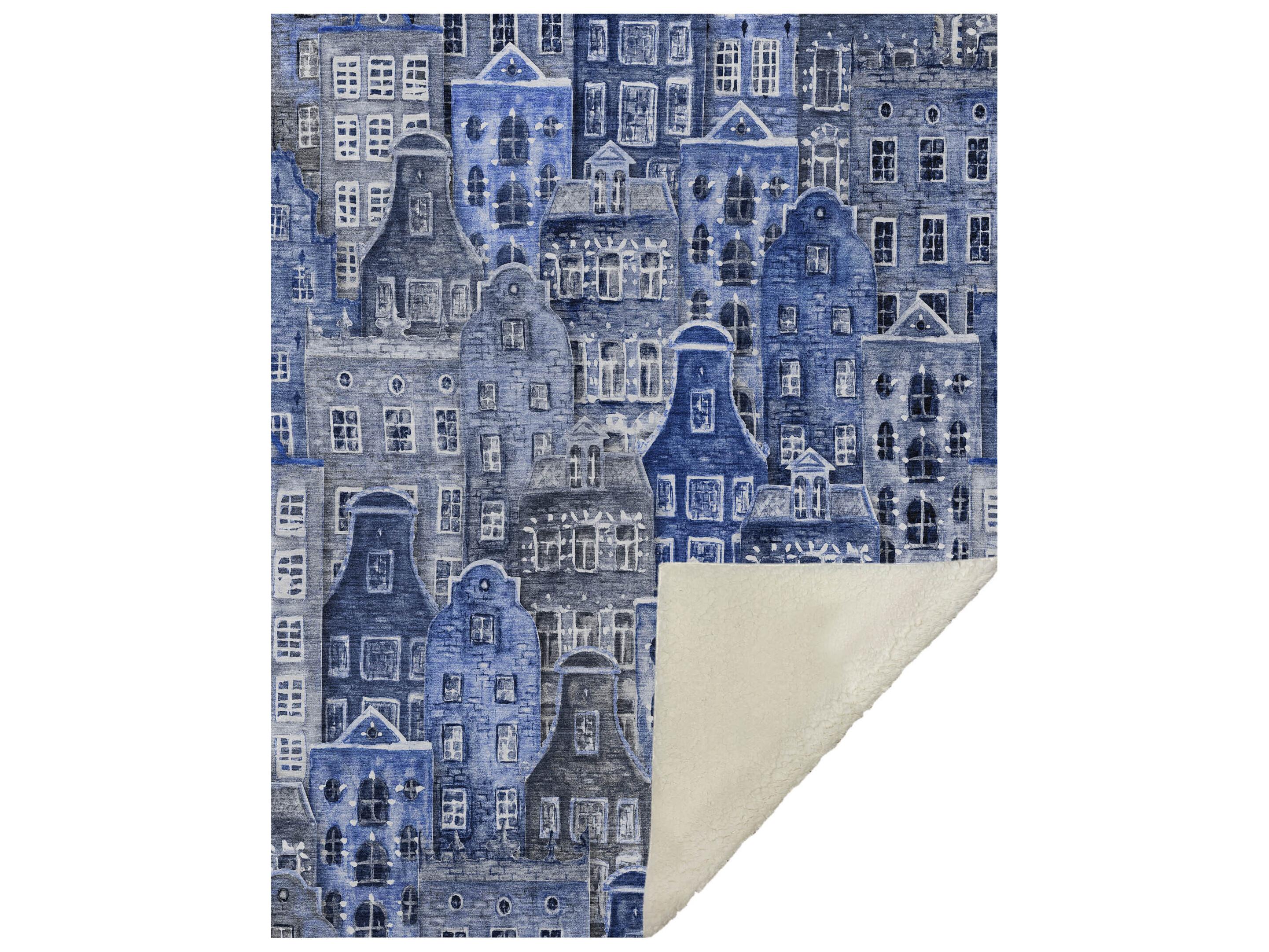 Dalyn Sherpa Blue Polyester Throw