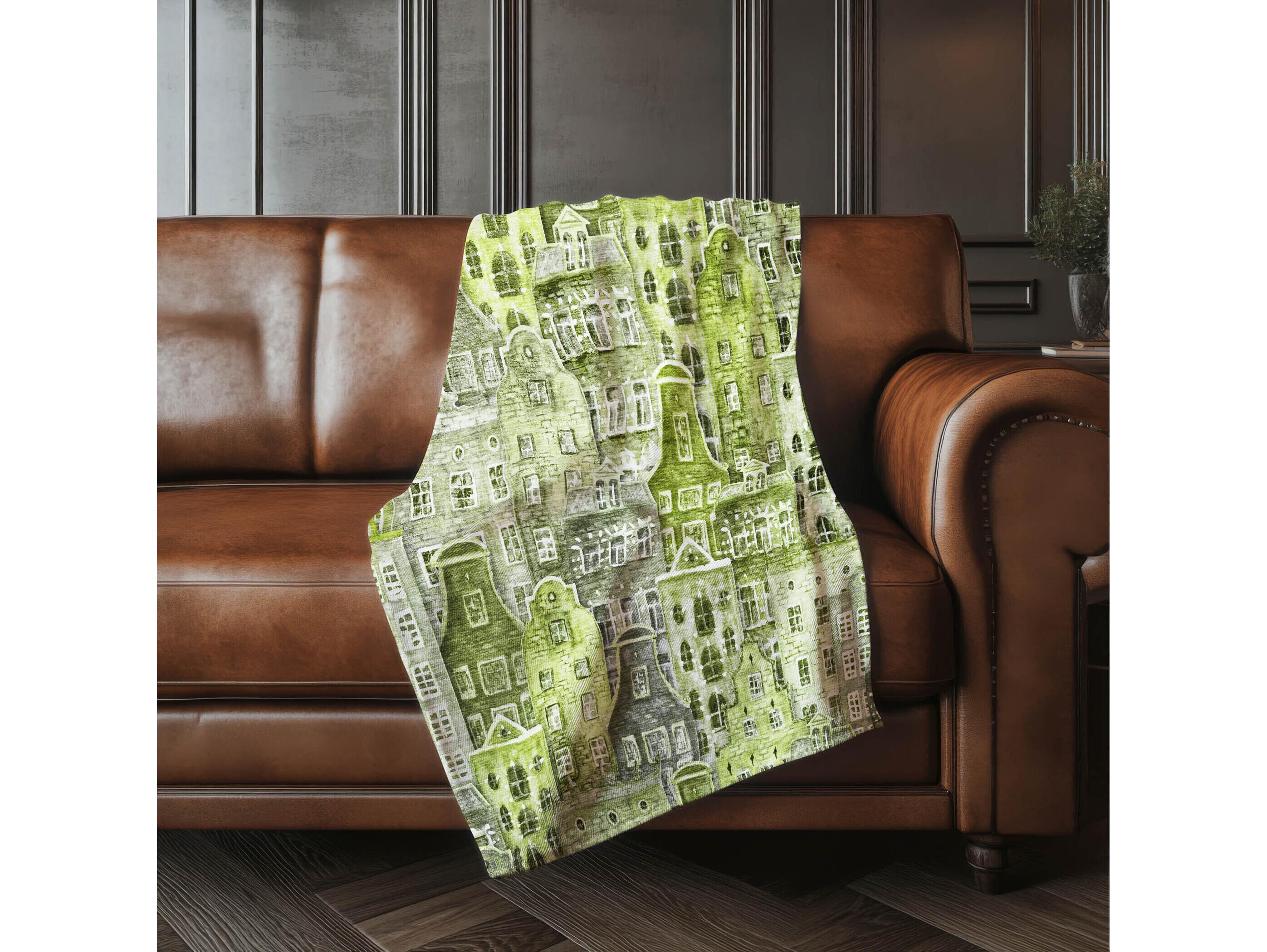 Dalyn Sherpa Green Polyester Throw