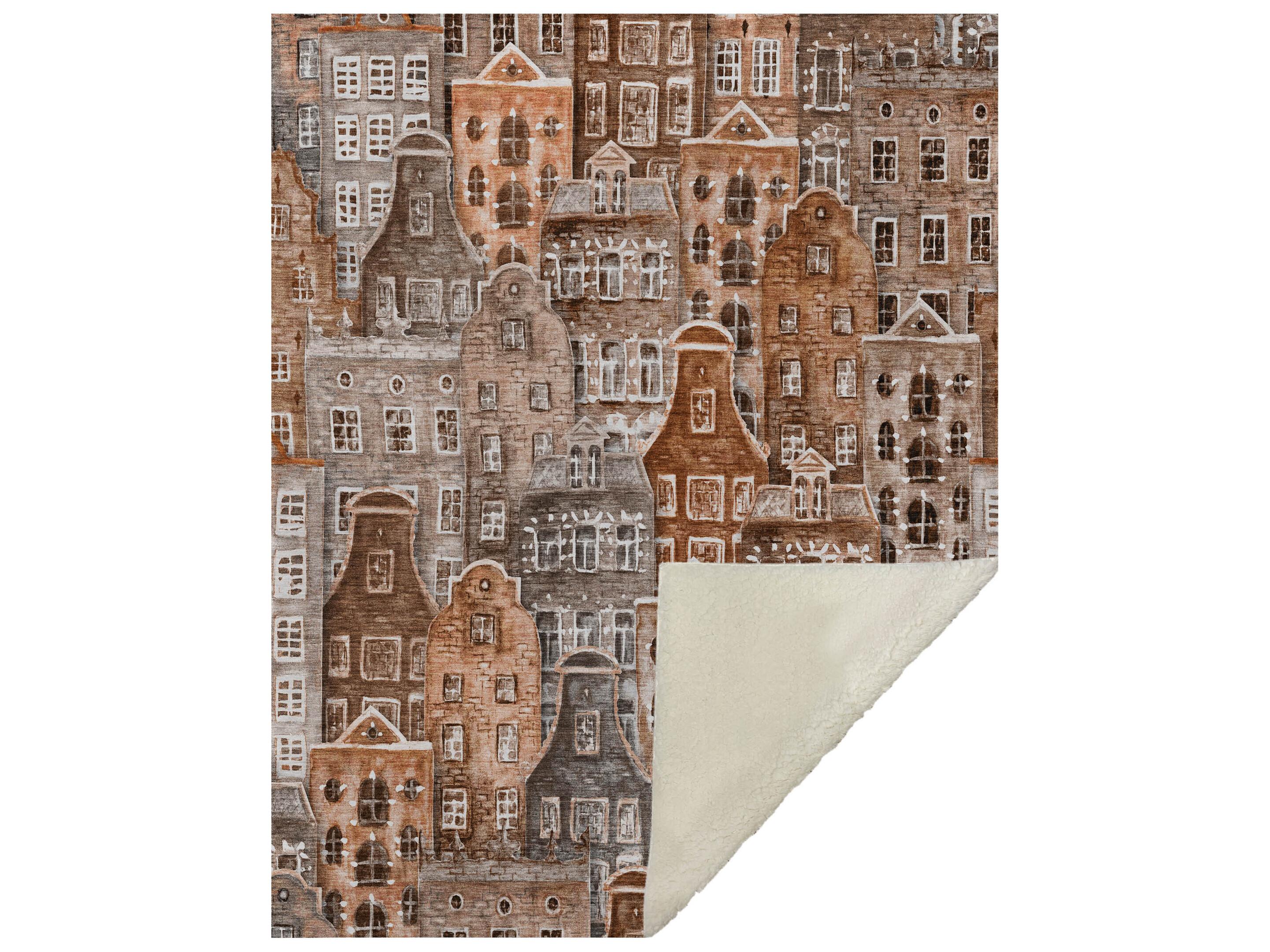 Dalyn Sherpa Orange Polyester Throw