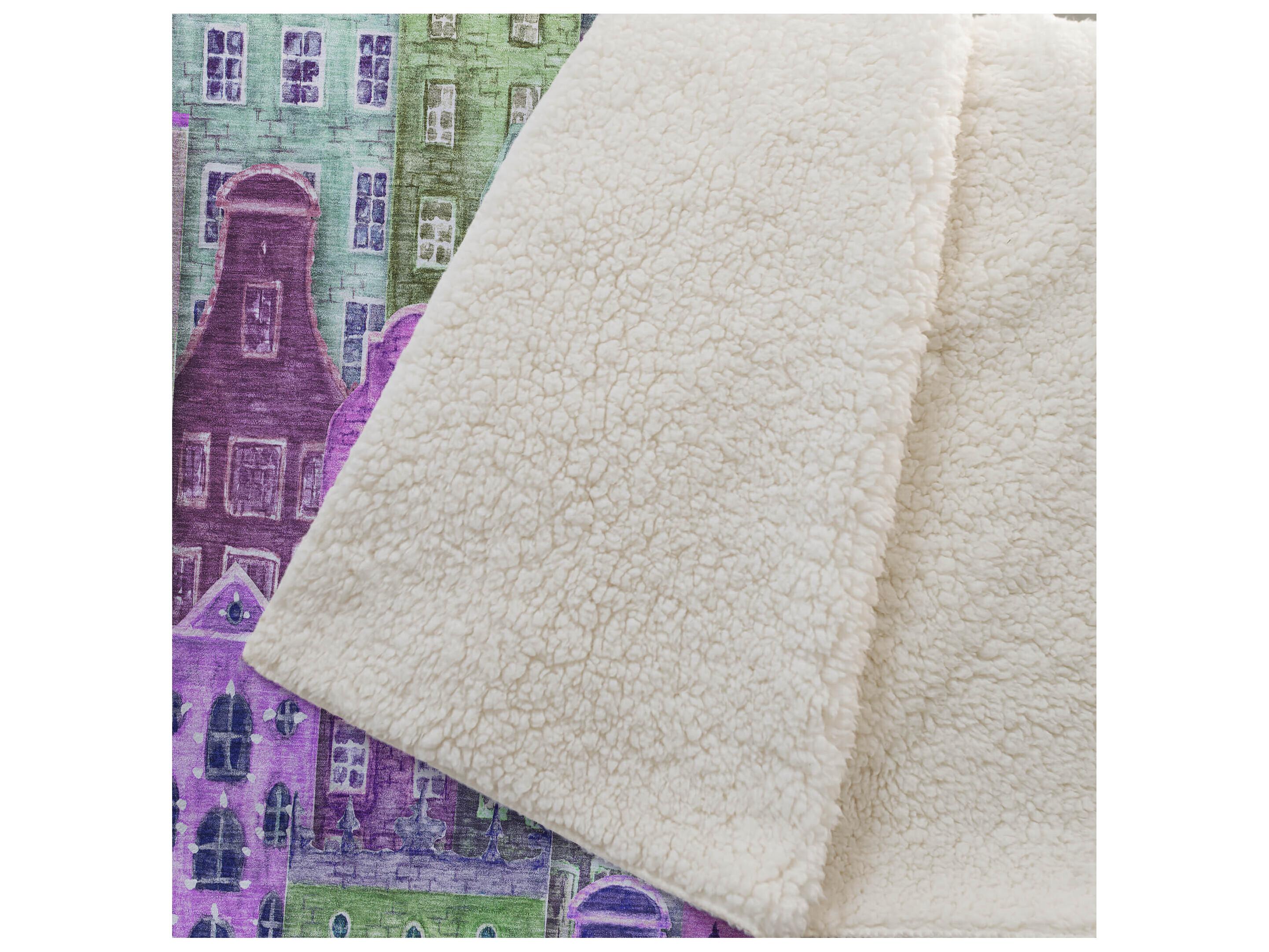 Dalyn Sherpa Purple Polyester Throw