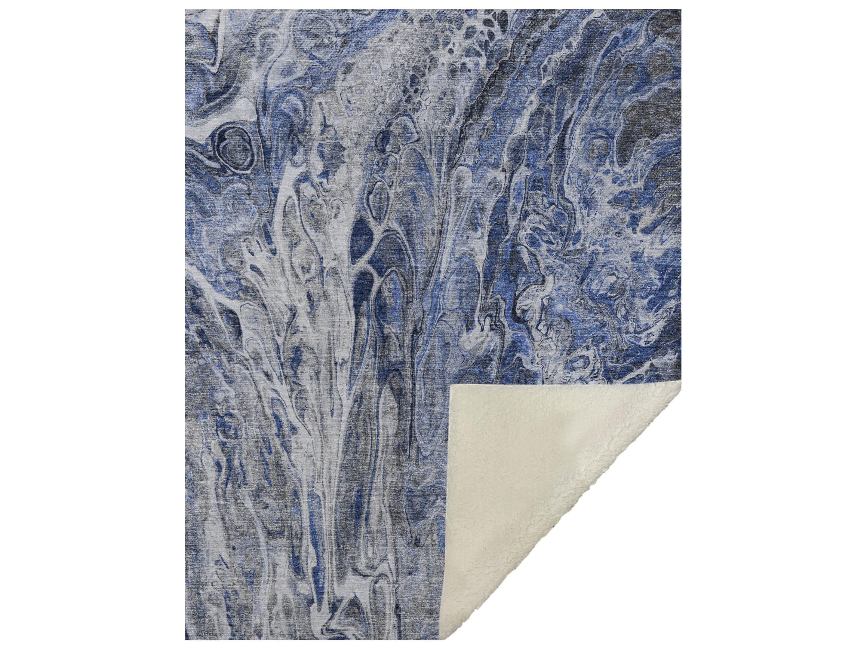 Dalyn Sherpa Blue Polyester Throw