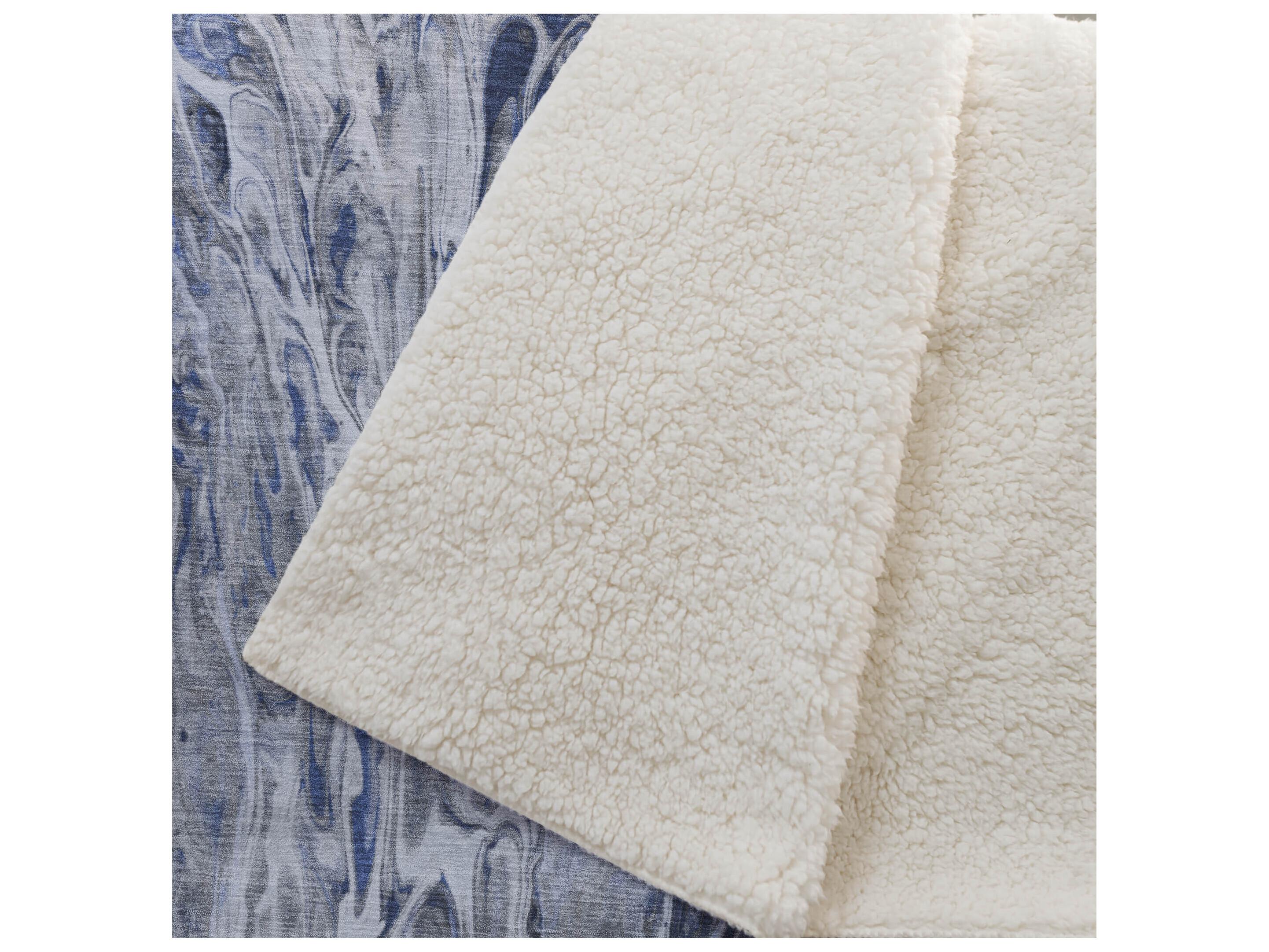 Dalyn Sherpa Blue Polyester Throw