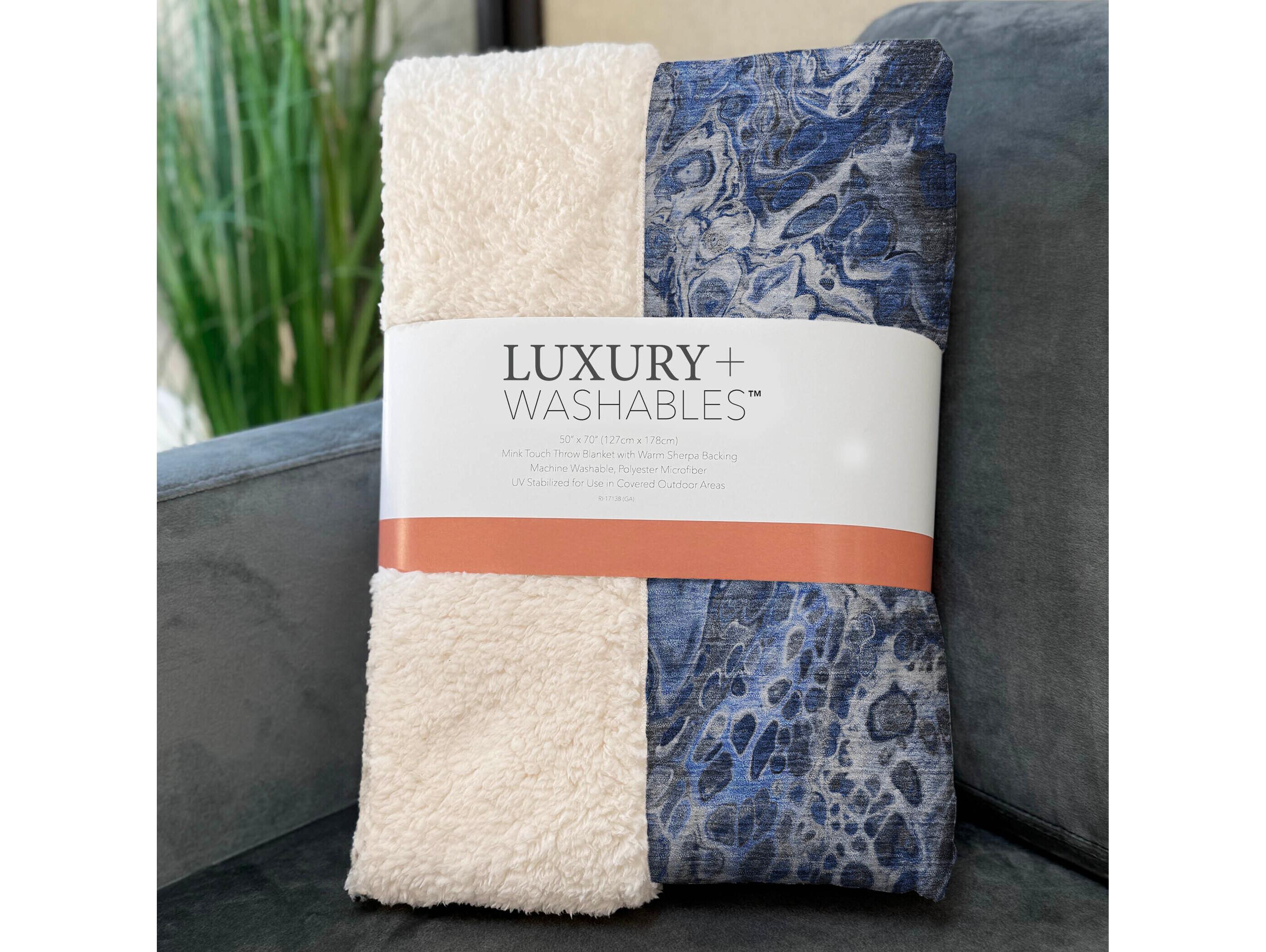 Dalyn Sherpa Blue Polyester Throw