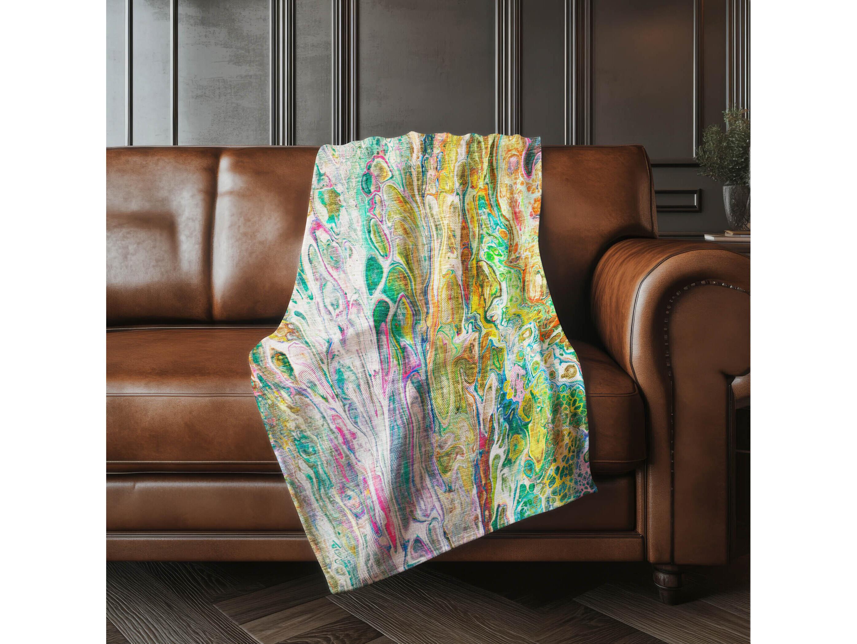 Dalyn Sherpa Green Polyester Throw