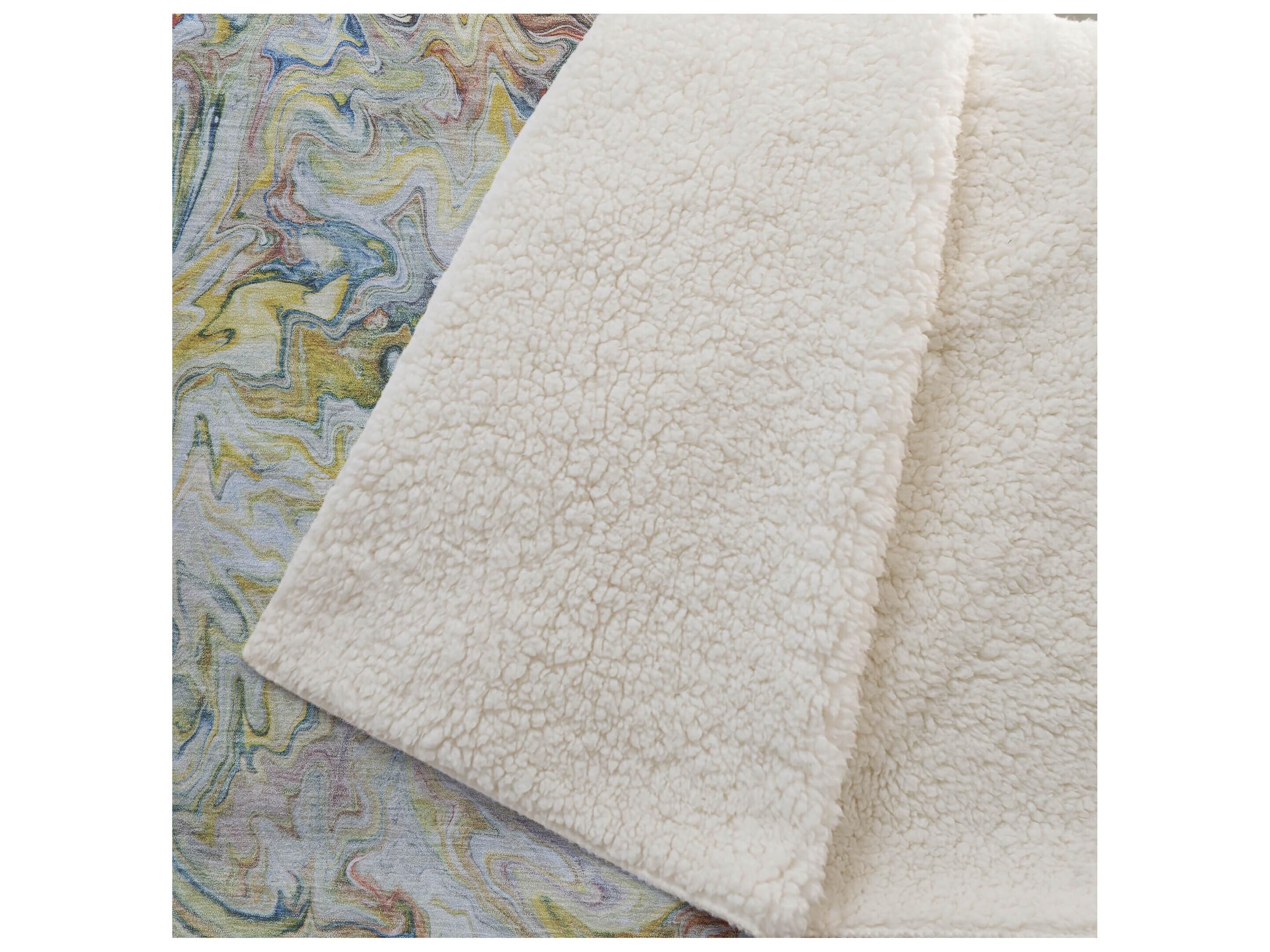 Dalyn Sherpa Ivory Polyester Throw