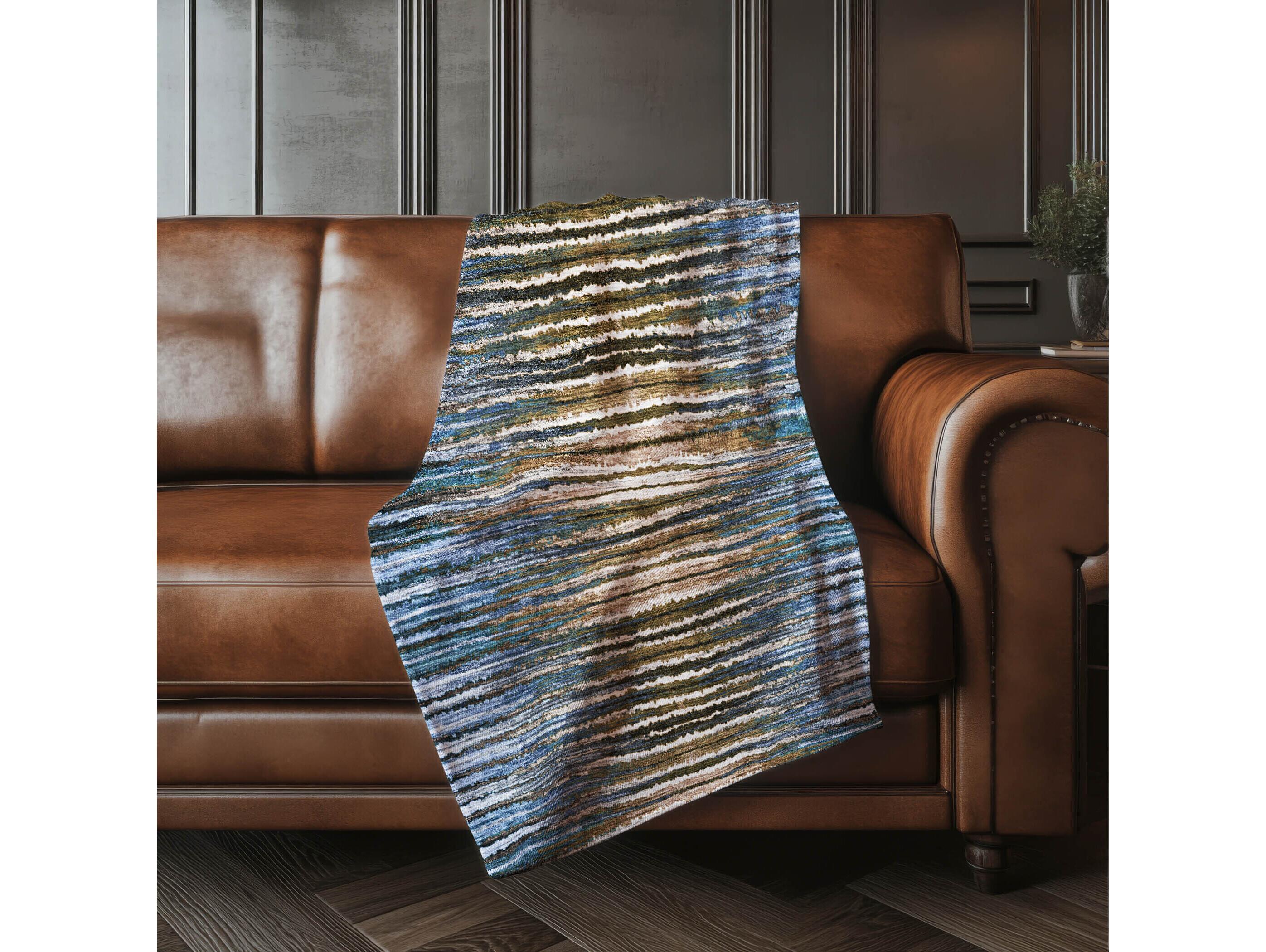 Dalyn Sherpa Blue Polyester Throw