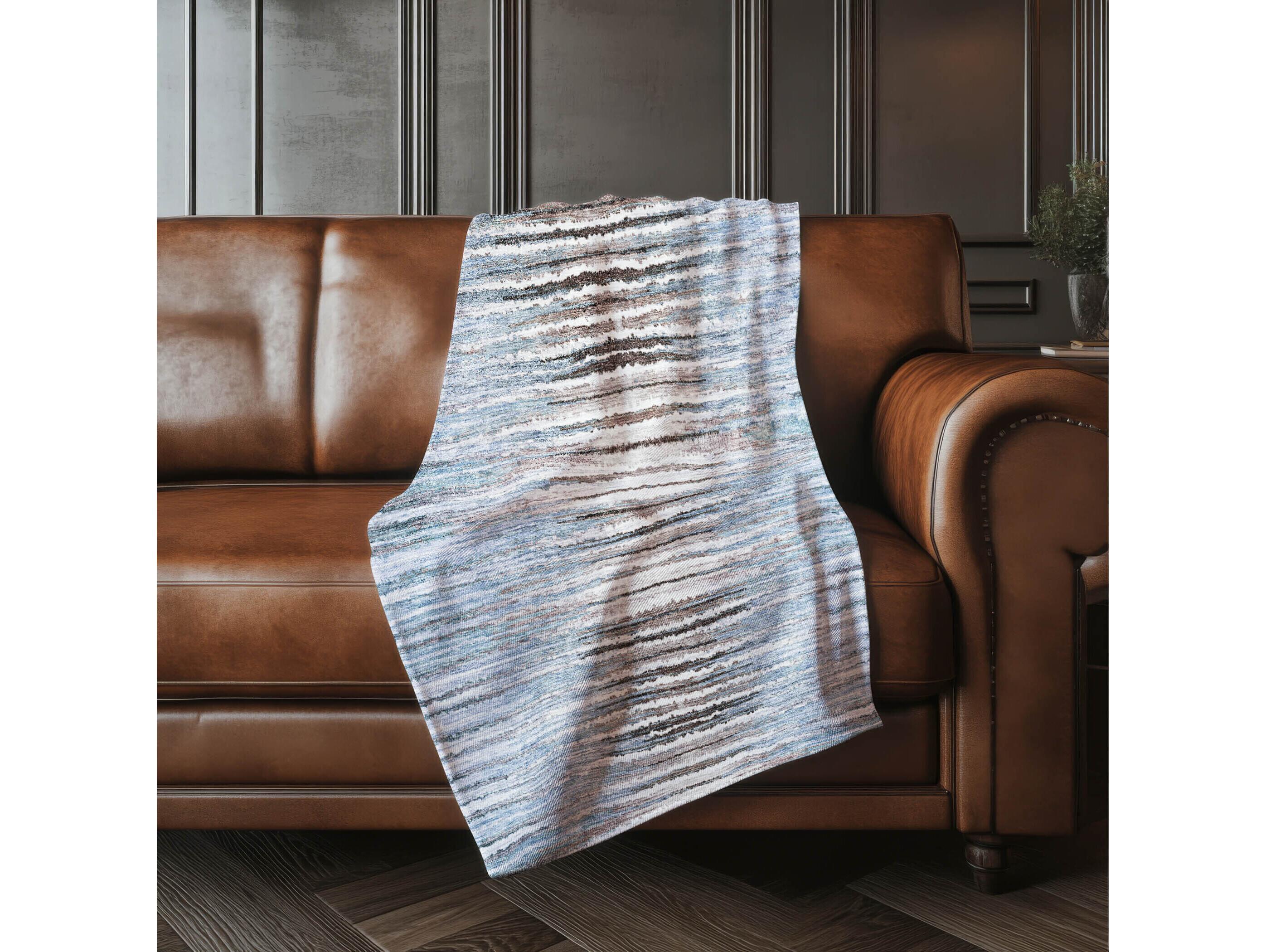 Dalyn Sherpa Blue Polyester Throw