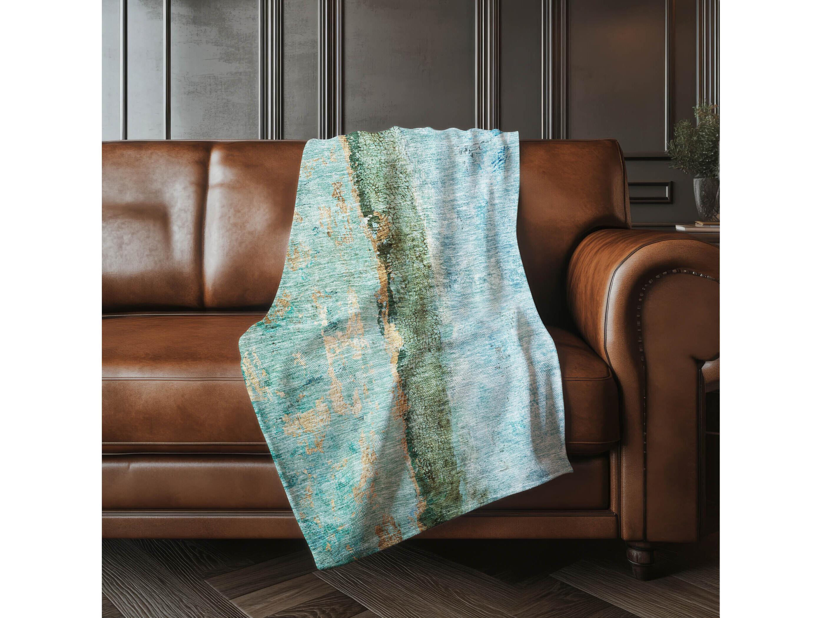 Dalyn Sherpa Blue Polyester Throw