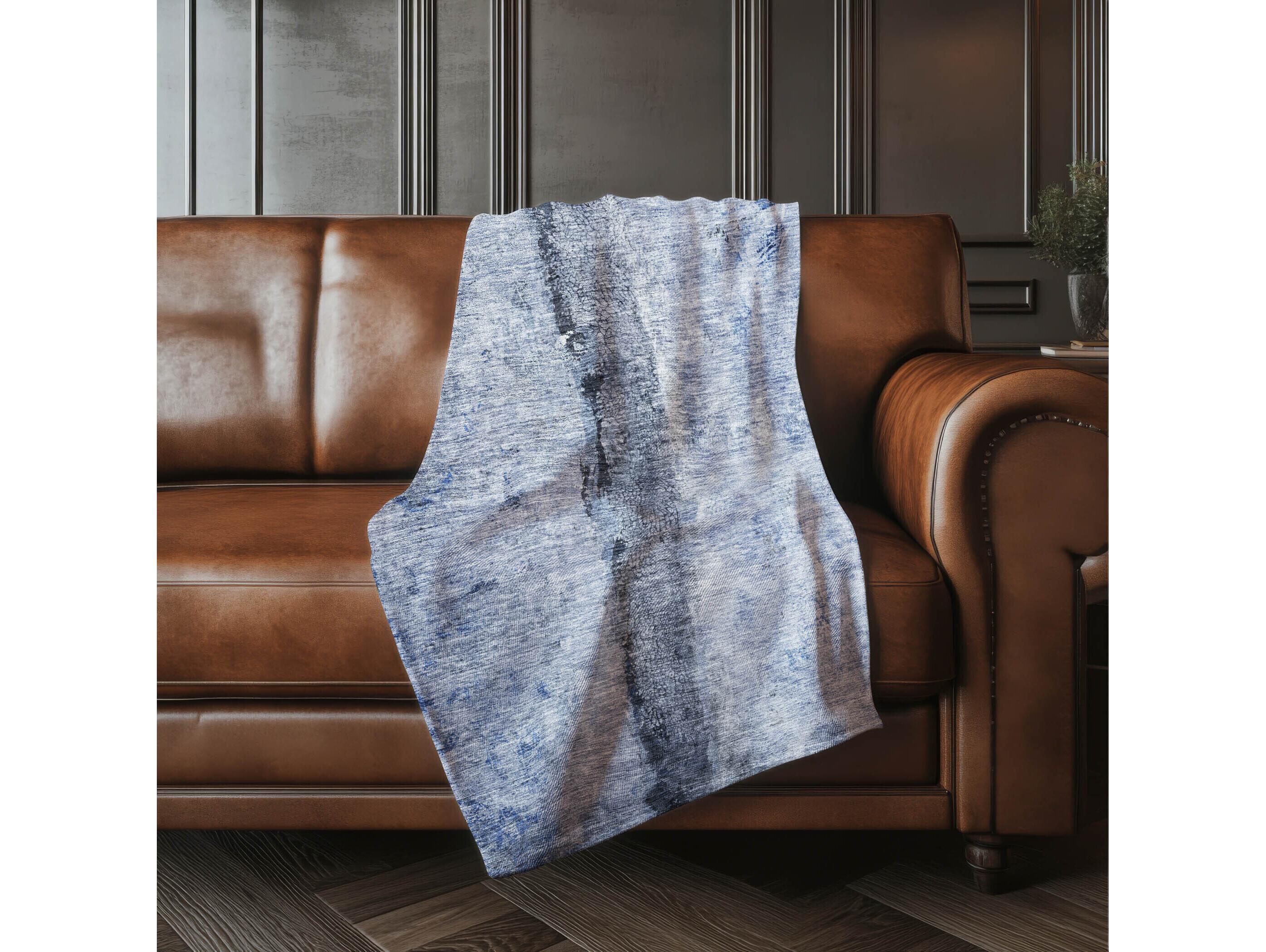Dalyn Sherpa Blue Polyester Throw