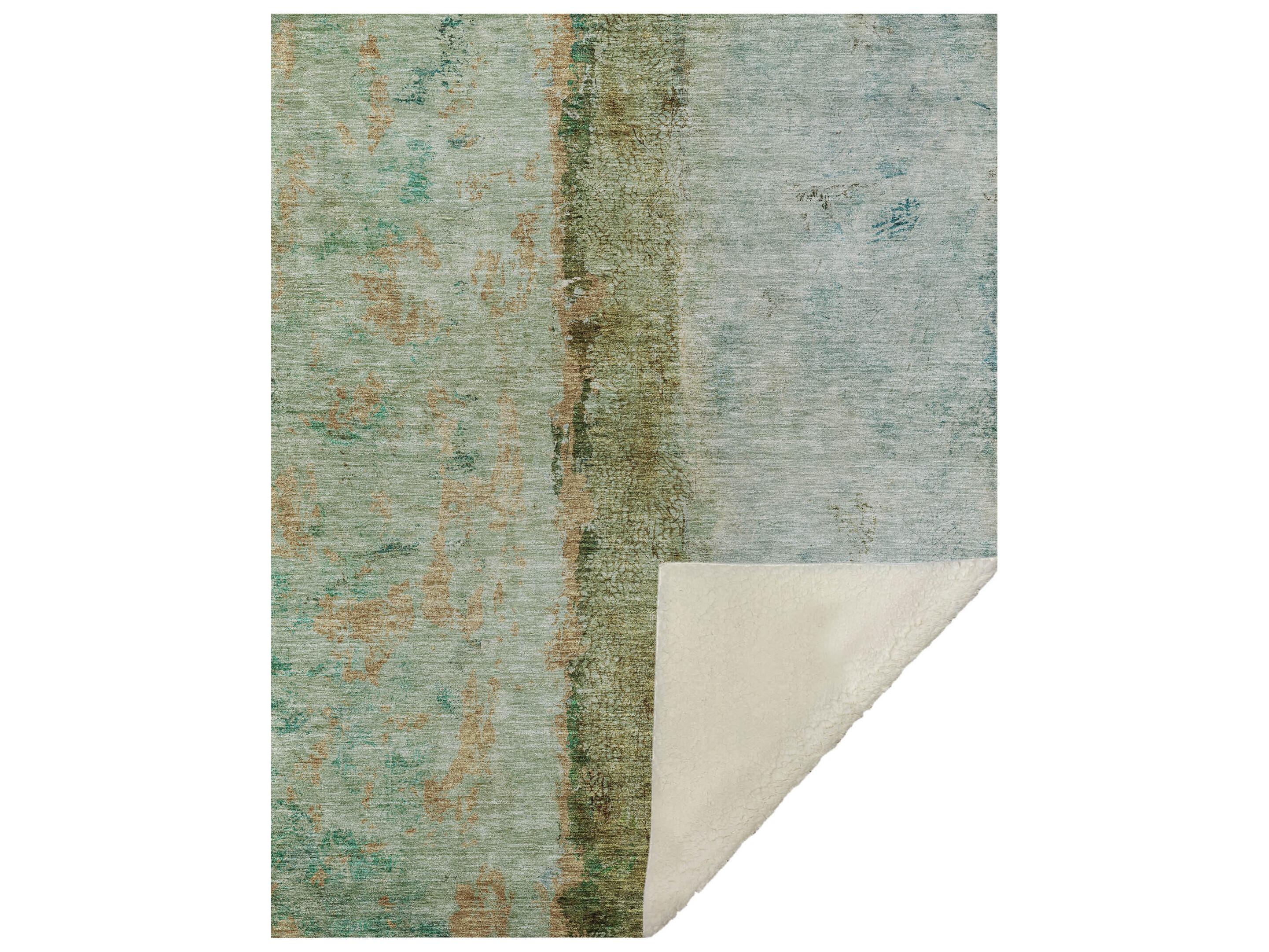 Dalyn Sherpa Green Polyester Throw