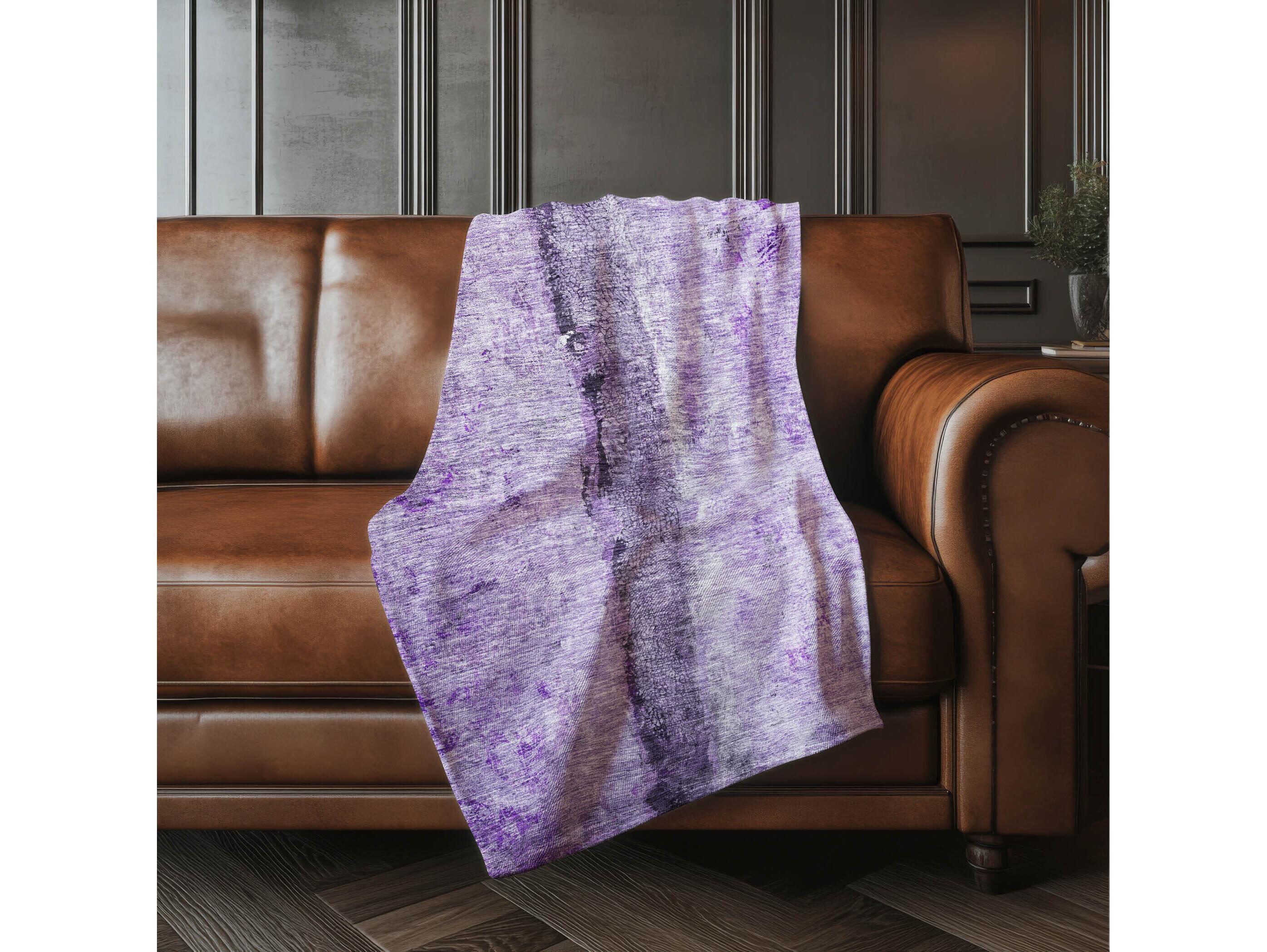 Dalyn Sherpa Purple Polyester Throw