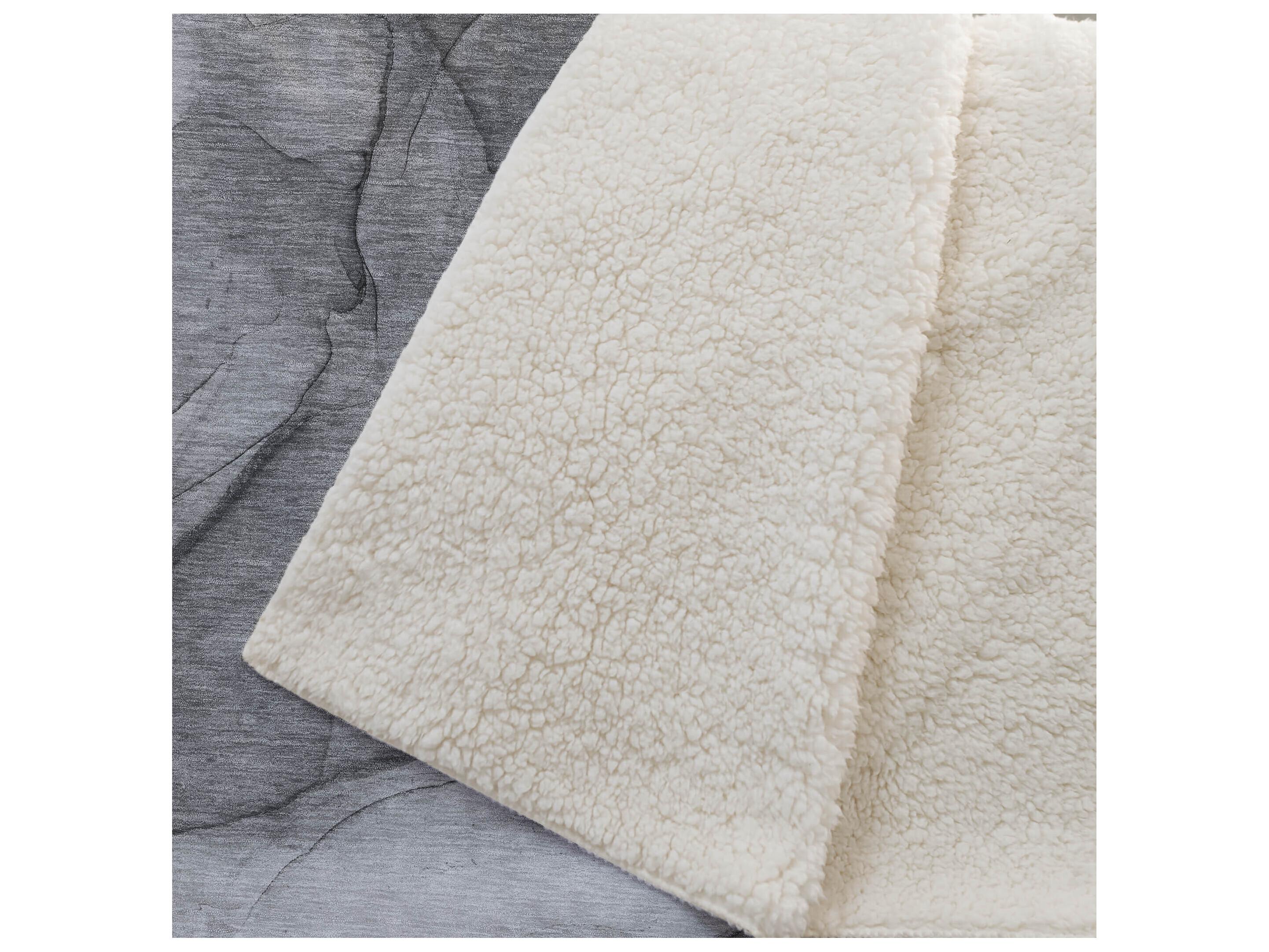 Dalyn Sherpa Gray Polyester Throw