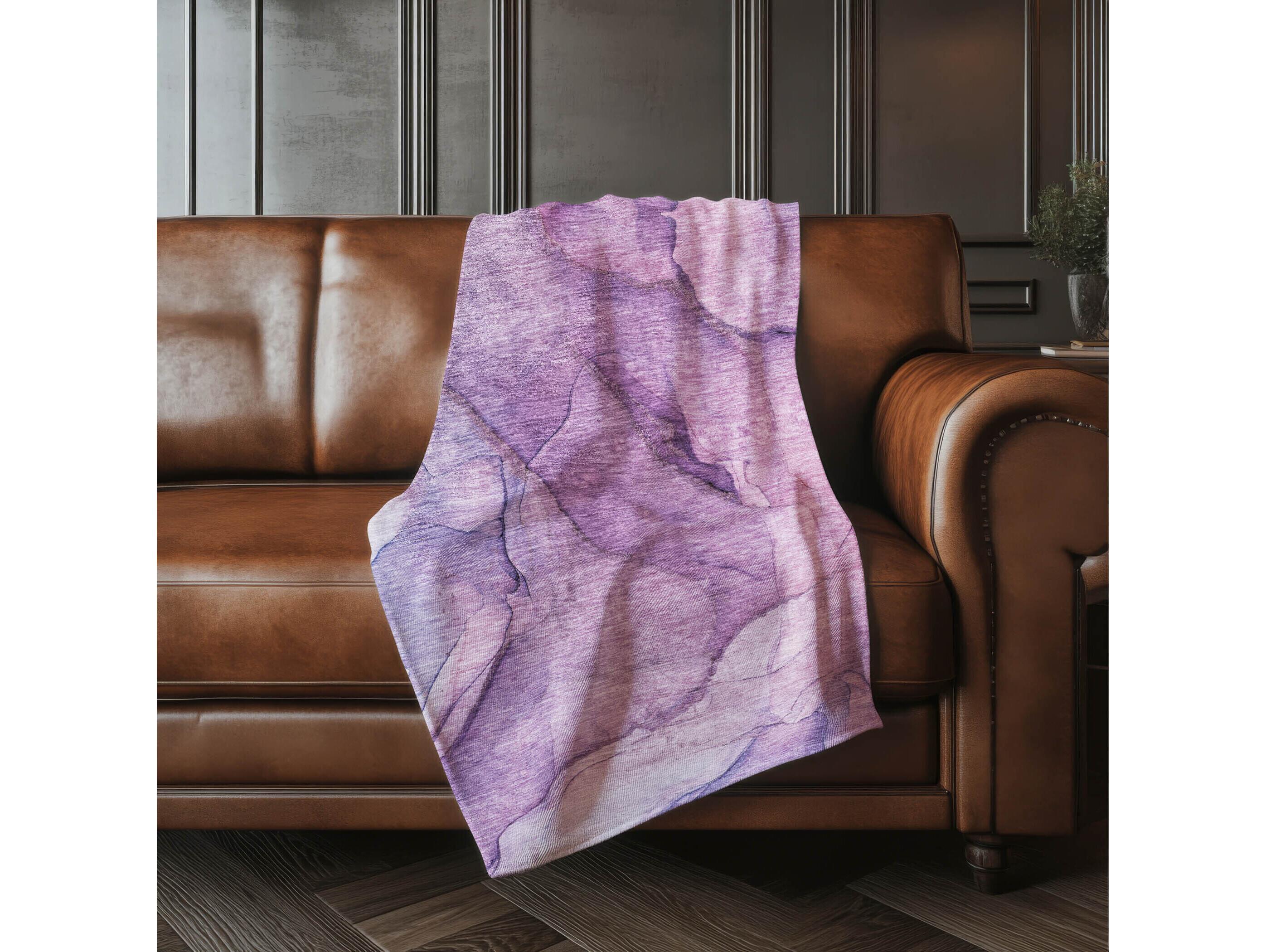 Dalyn Sherpa Purple Polyester Throw