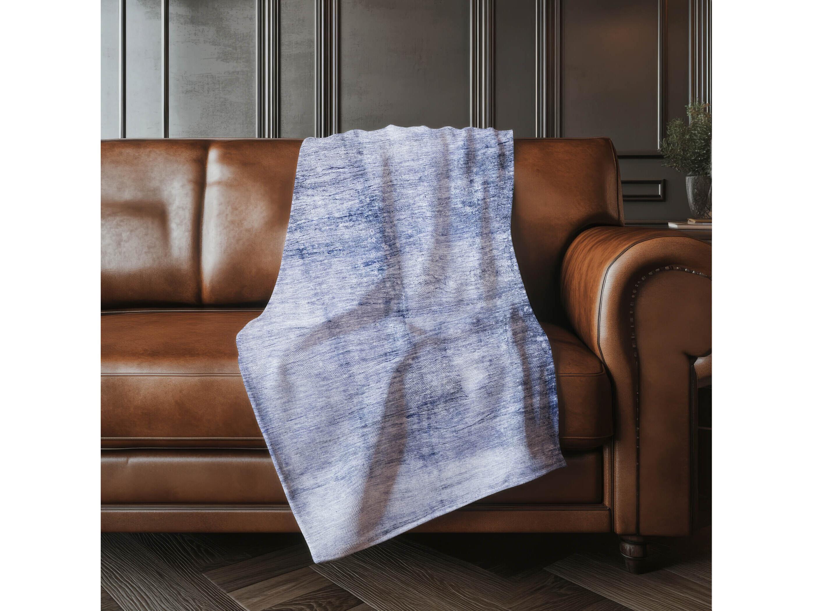 Dalyn Sherpa Blue Polyester Throw