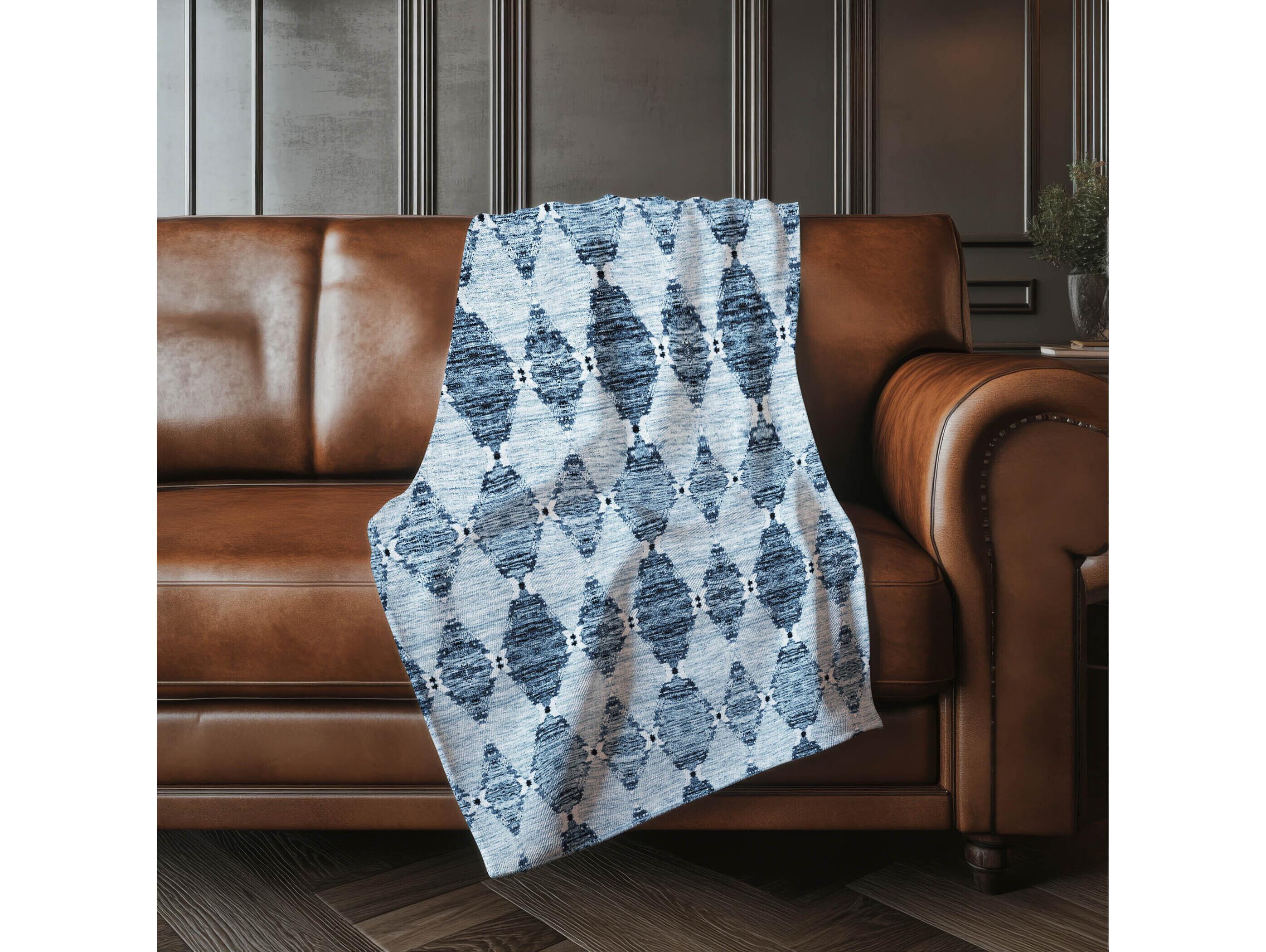 Dalyn Sherpa Blue Polyester Throw