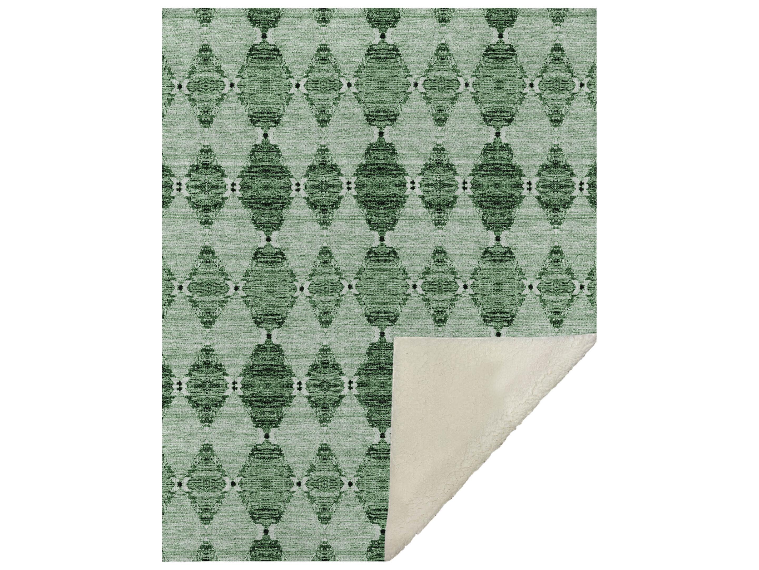Dalyn Sherpa Green Polyester Throw