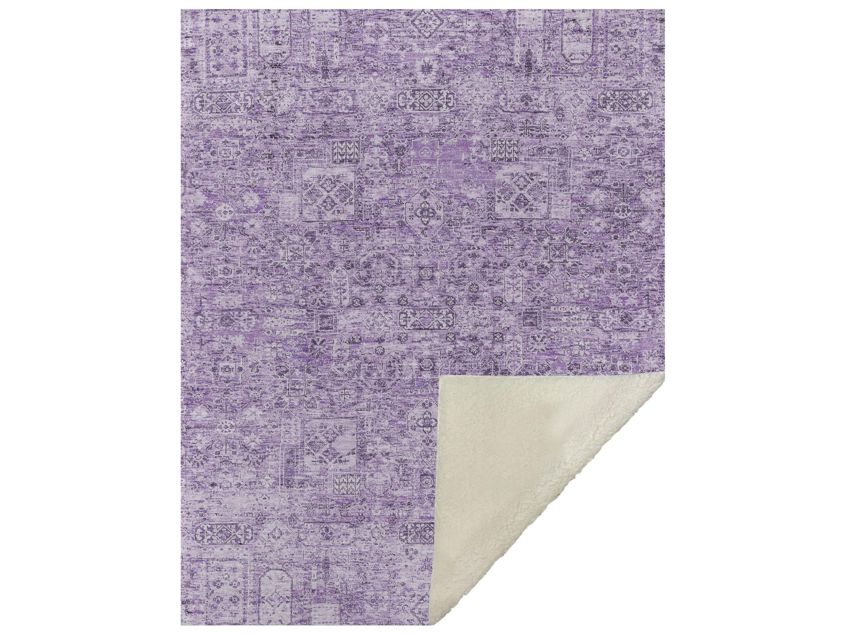 Dalyn Sherpa Purple Polyester Throw