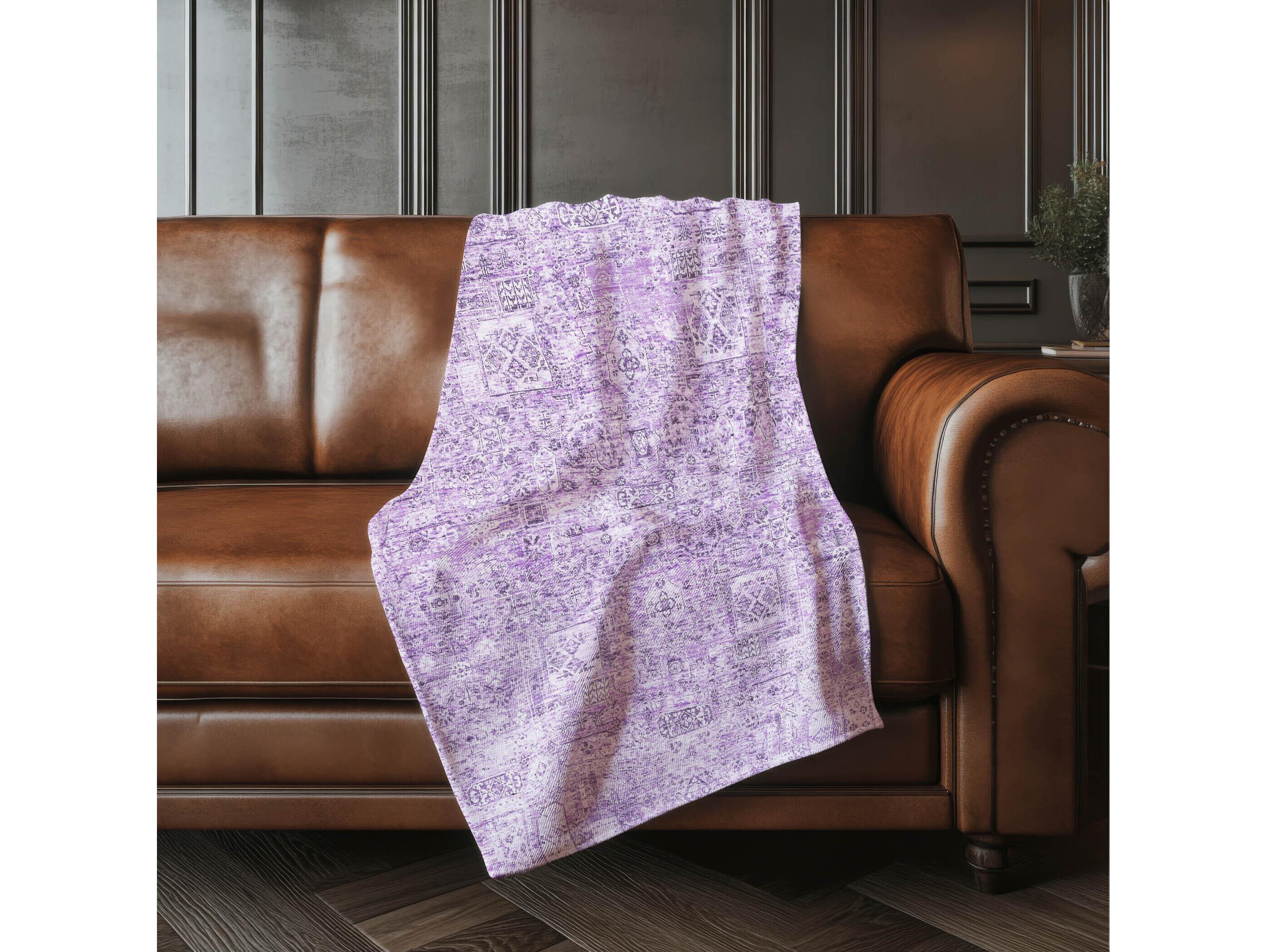 Dalyn Sherpa Purple Polyester Throw