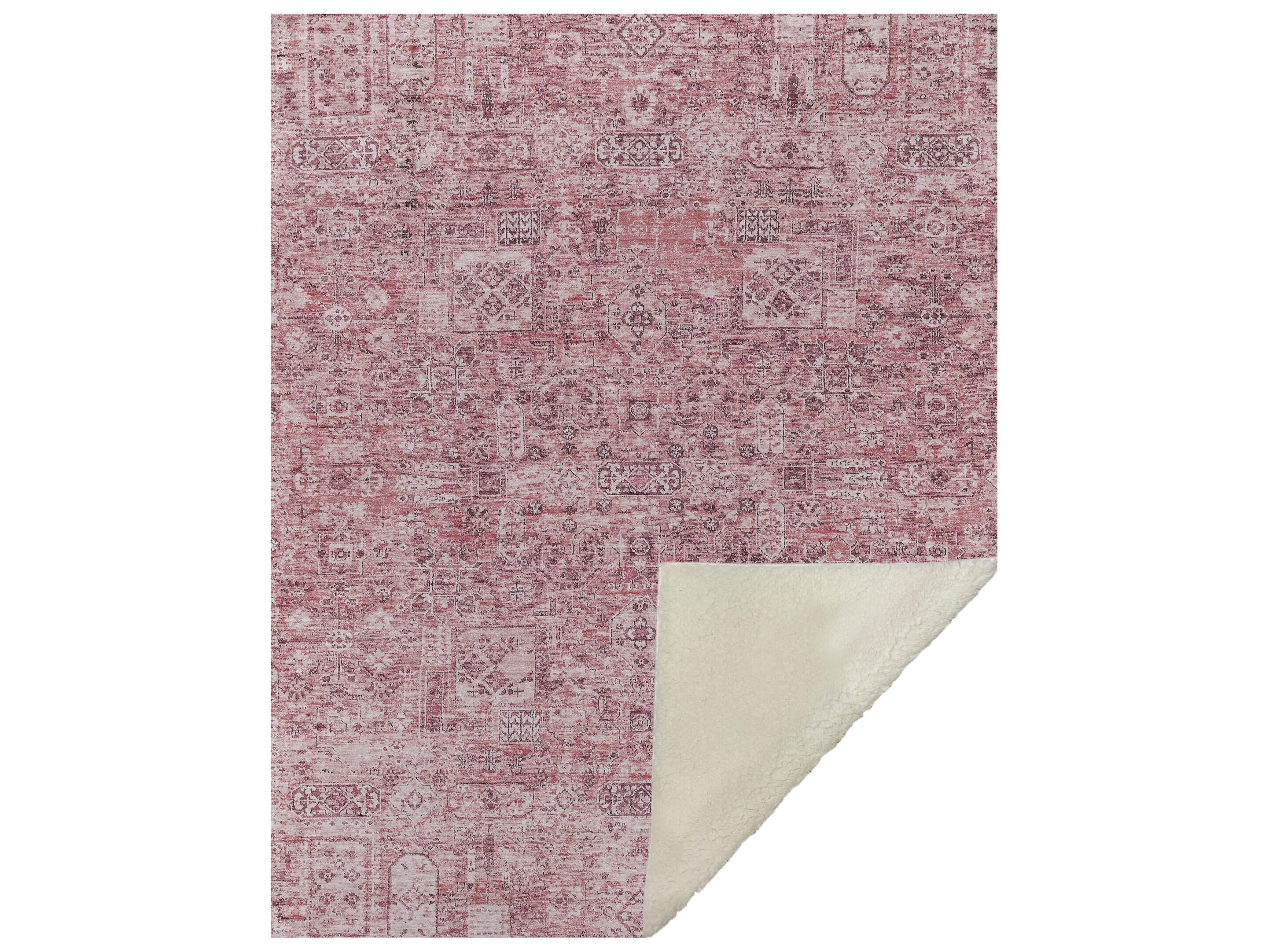 Dalyn Sherpa Pink Polyester Throw