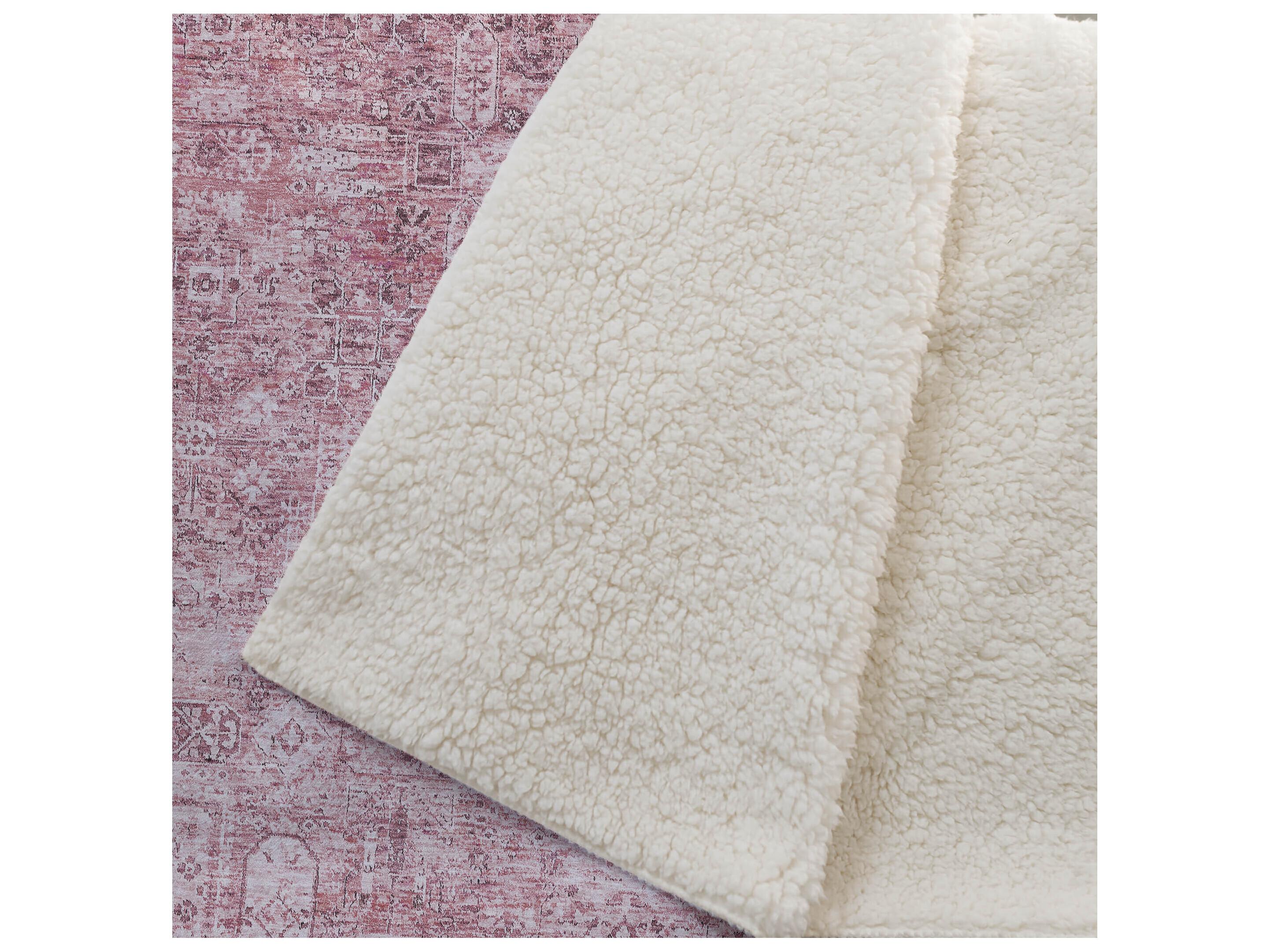 Dalyn Sherpa Pink Polyester Throw