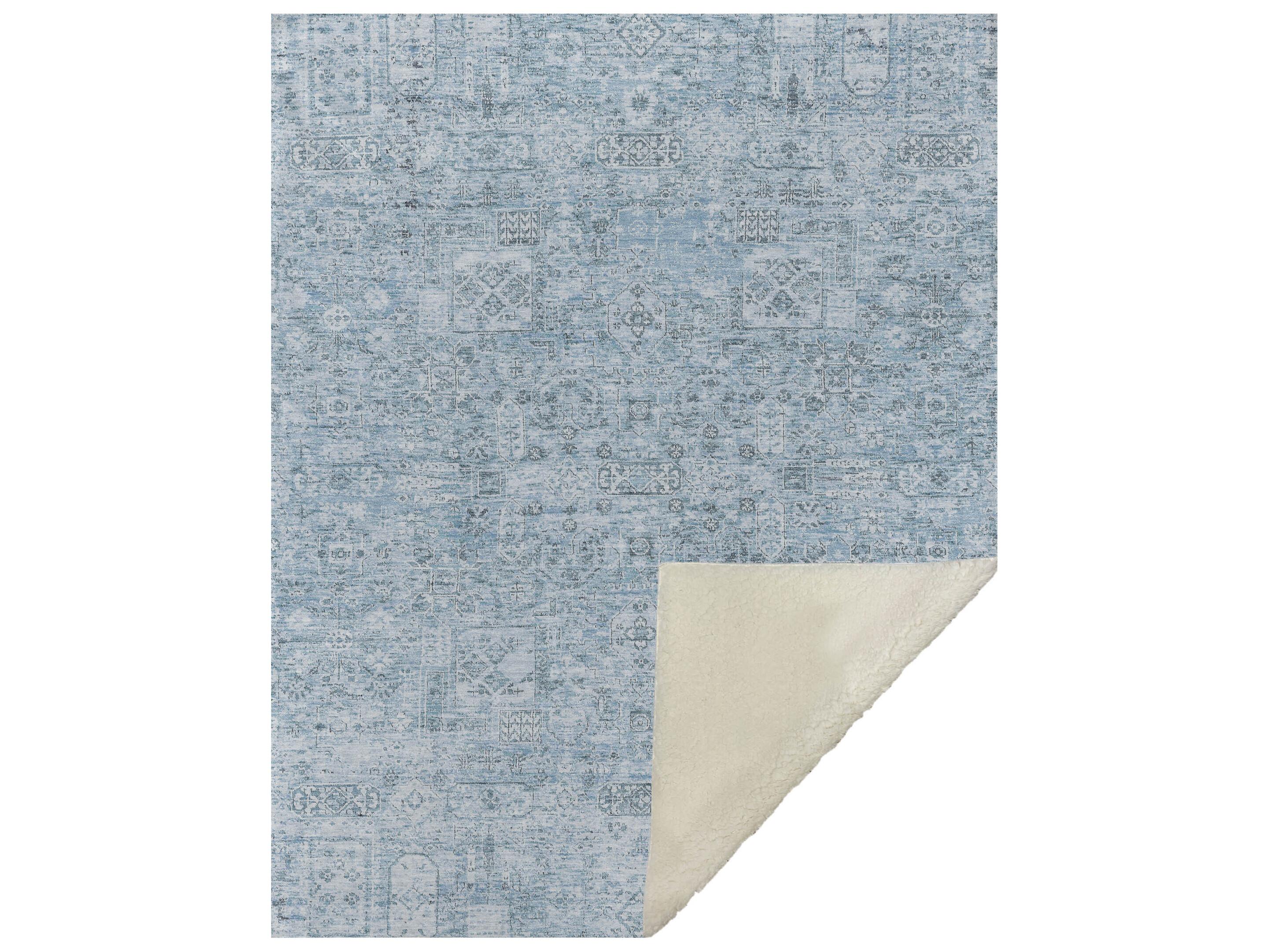 Dalyn Sherpa Blue Polyester Throw