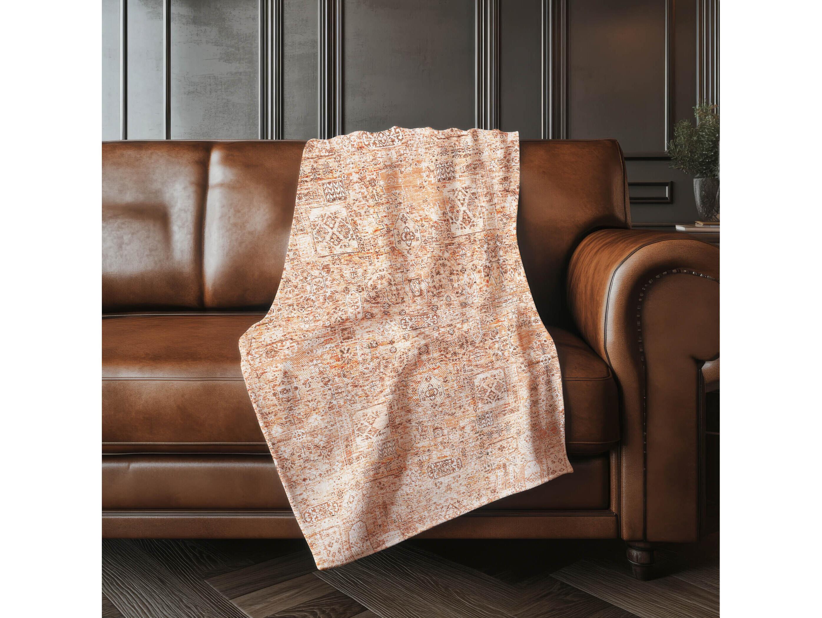 Dalyn Sherpa Orange Polyester Throw