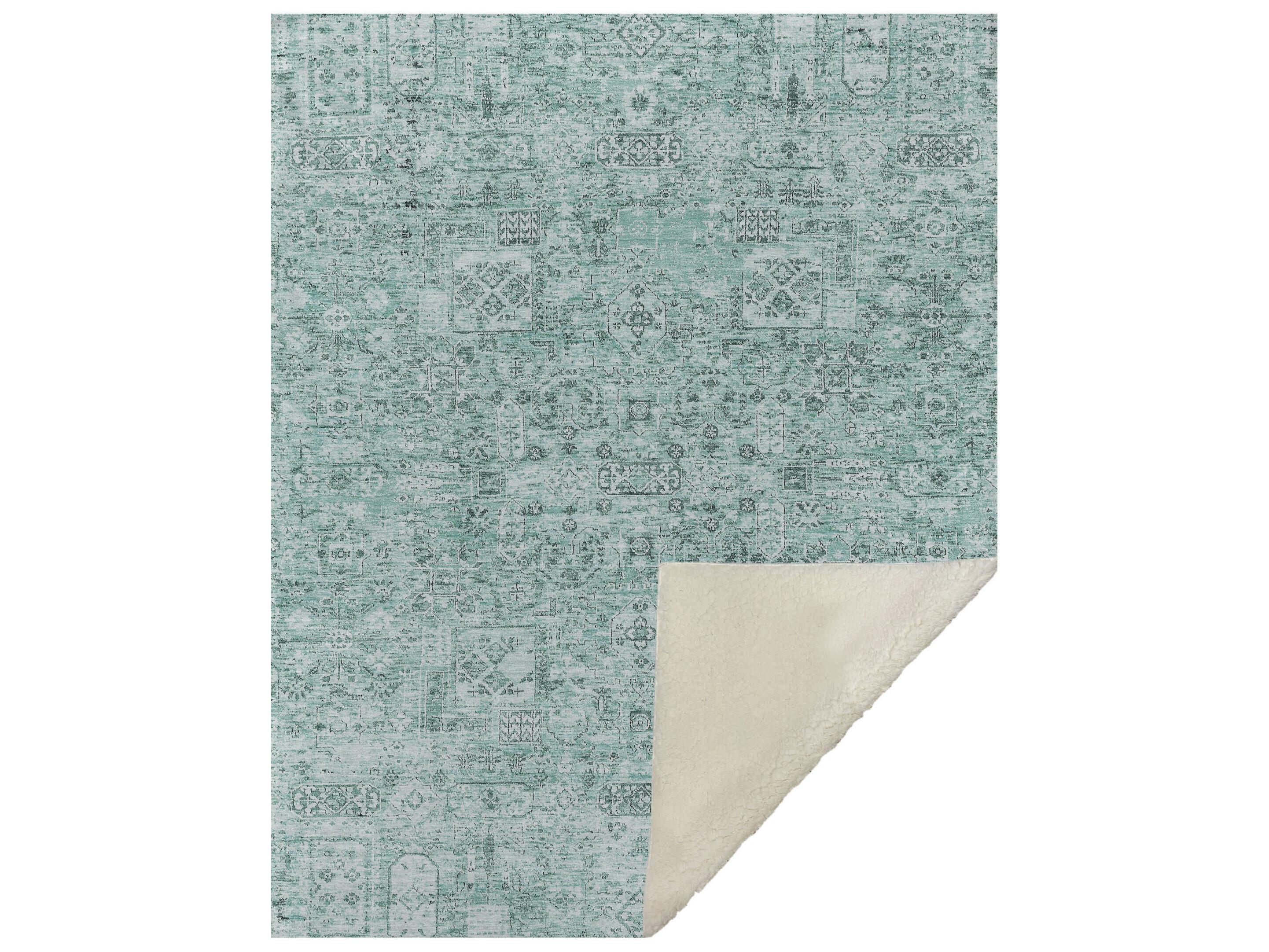 Dalyn Sherpa Teal Polyester Throw