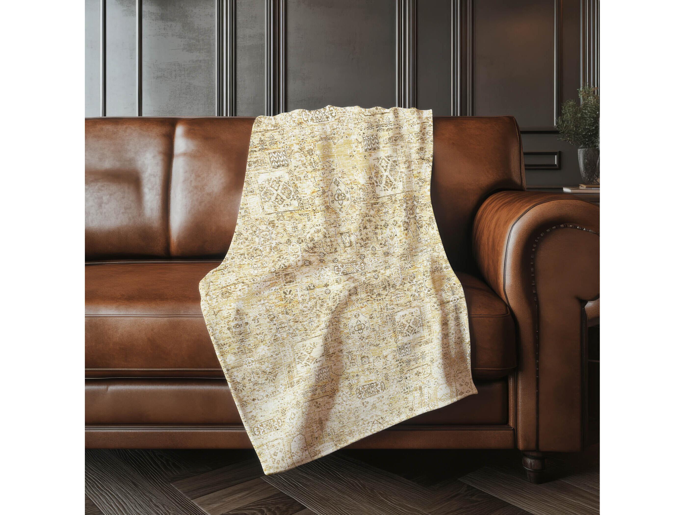 Dalyn Sherpa Gold Polyester Throw