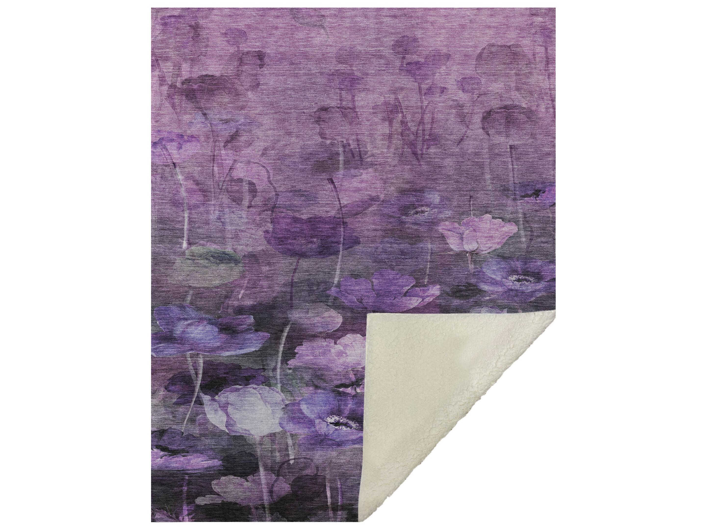 Dalyn Sherpa Purple Polyester Throw