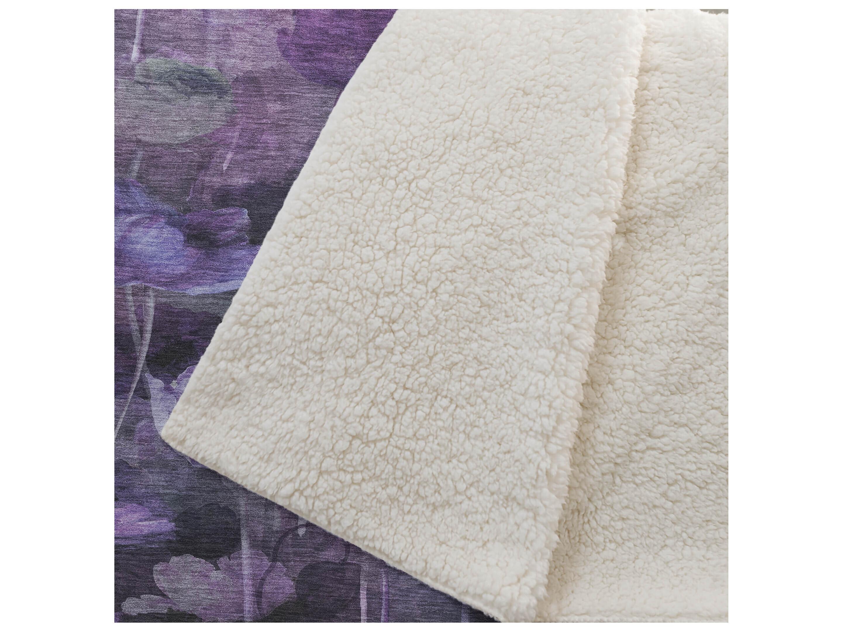 Dalyn Sherpa Purple Polyester Throw