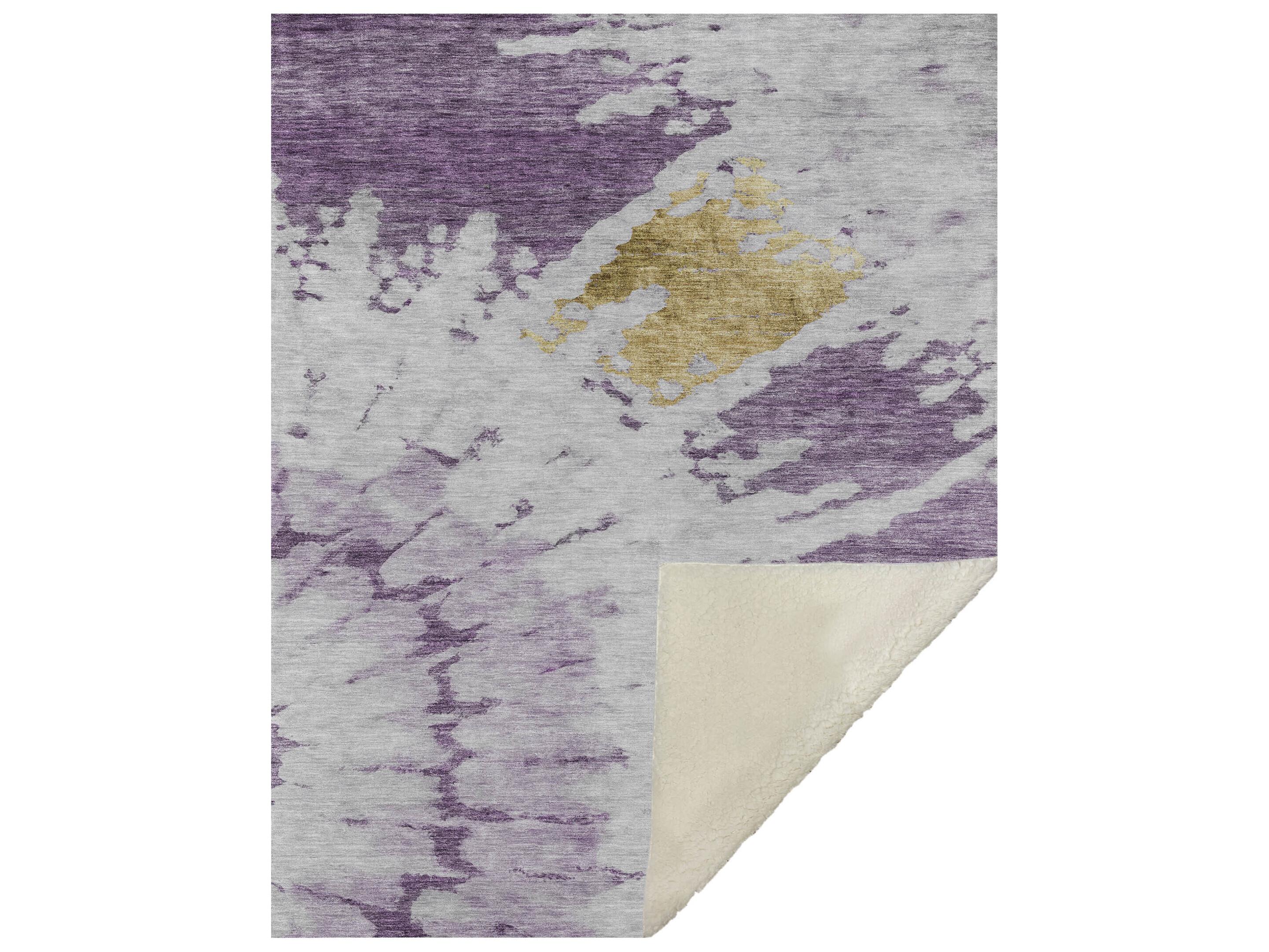 Dalyn Sherpa Purple Polyester Throw