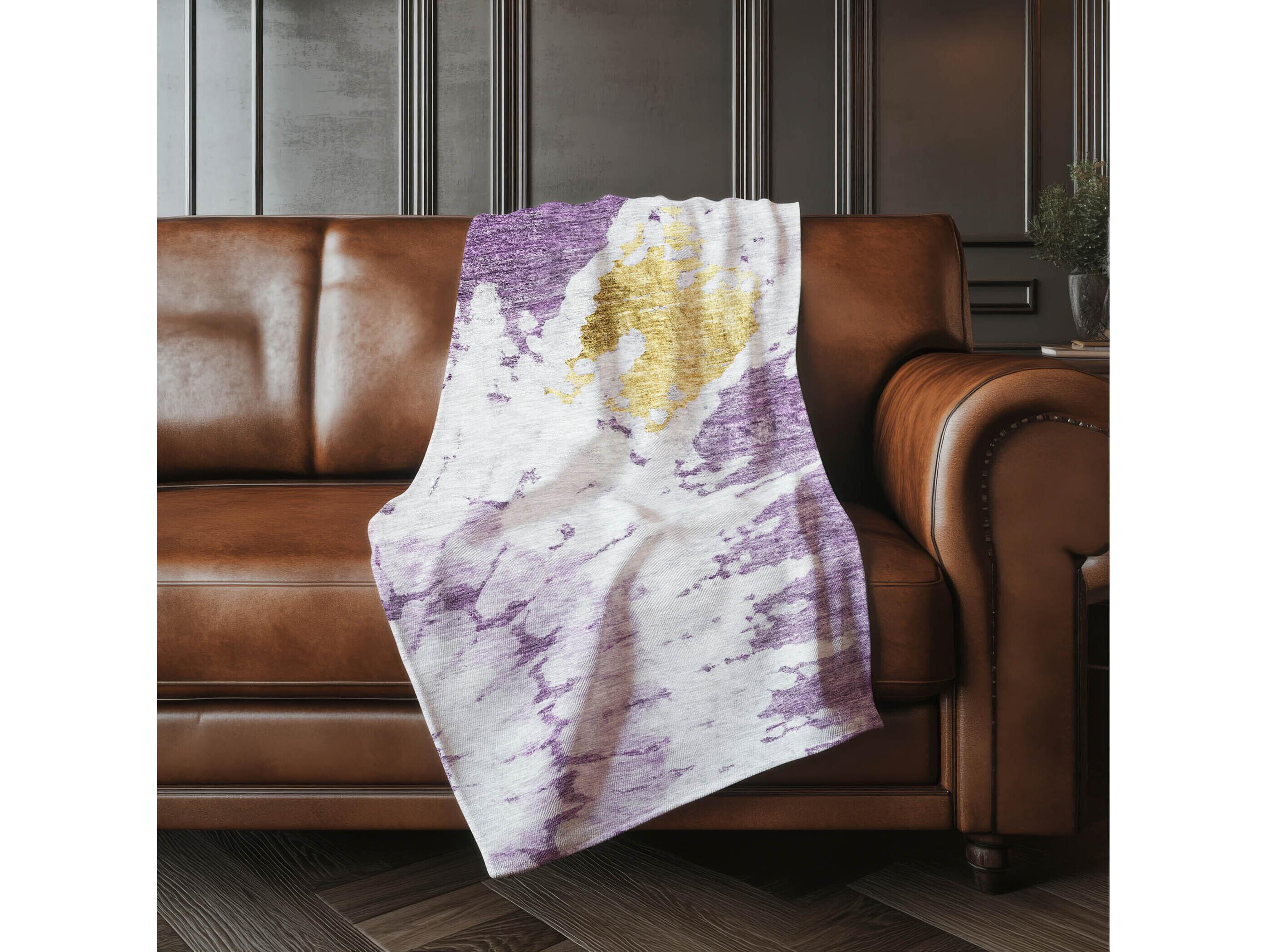 Dalyn Sherpa Purple Polyester Throw