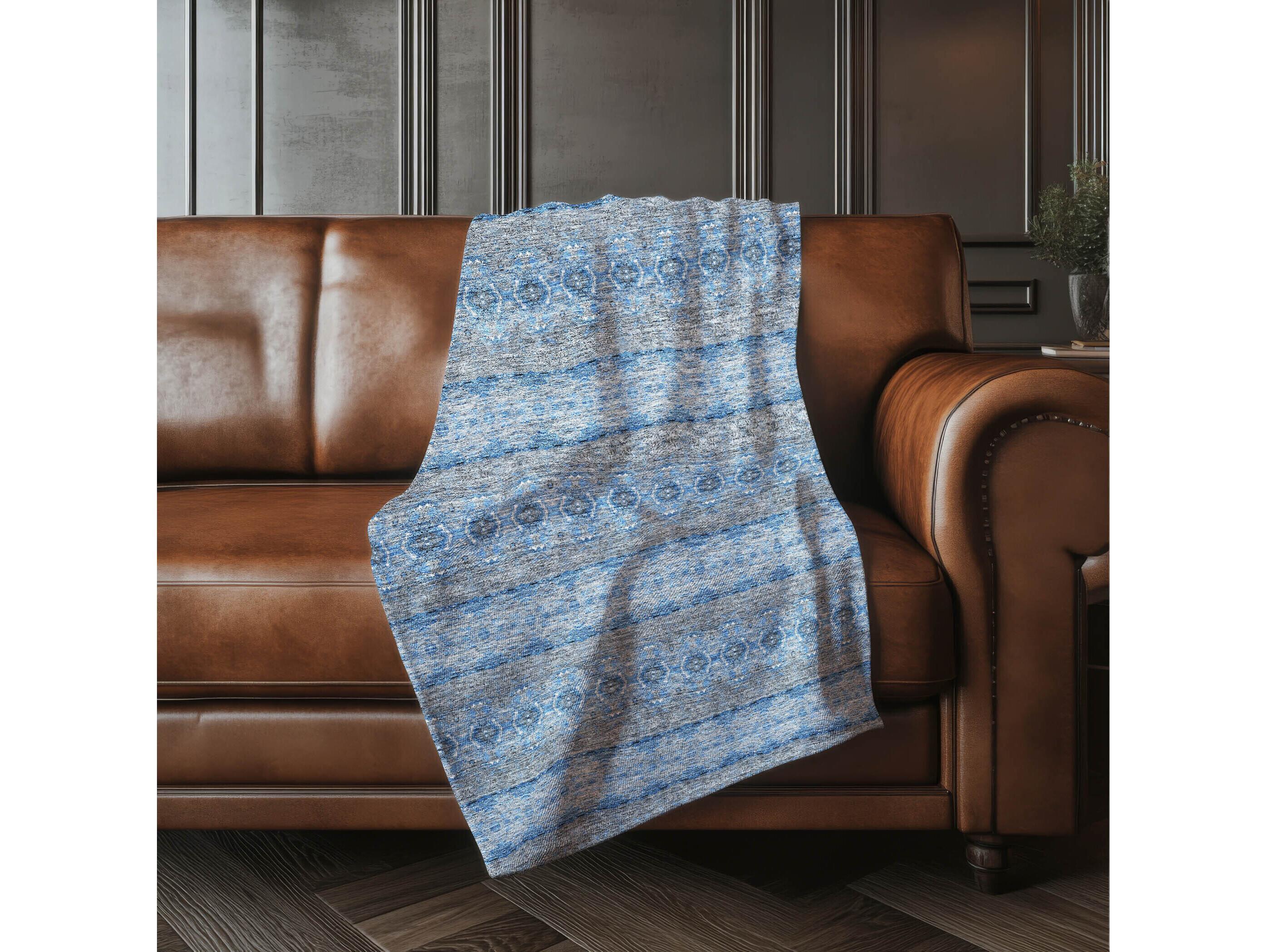 Dalyn Sherpa Blue Polyester Throw