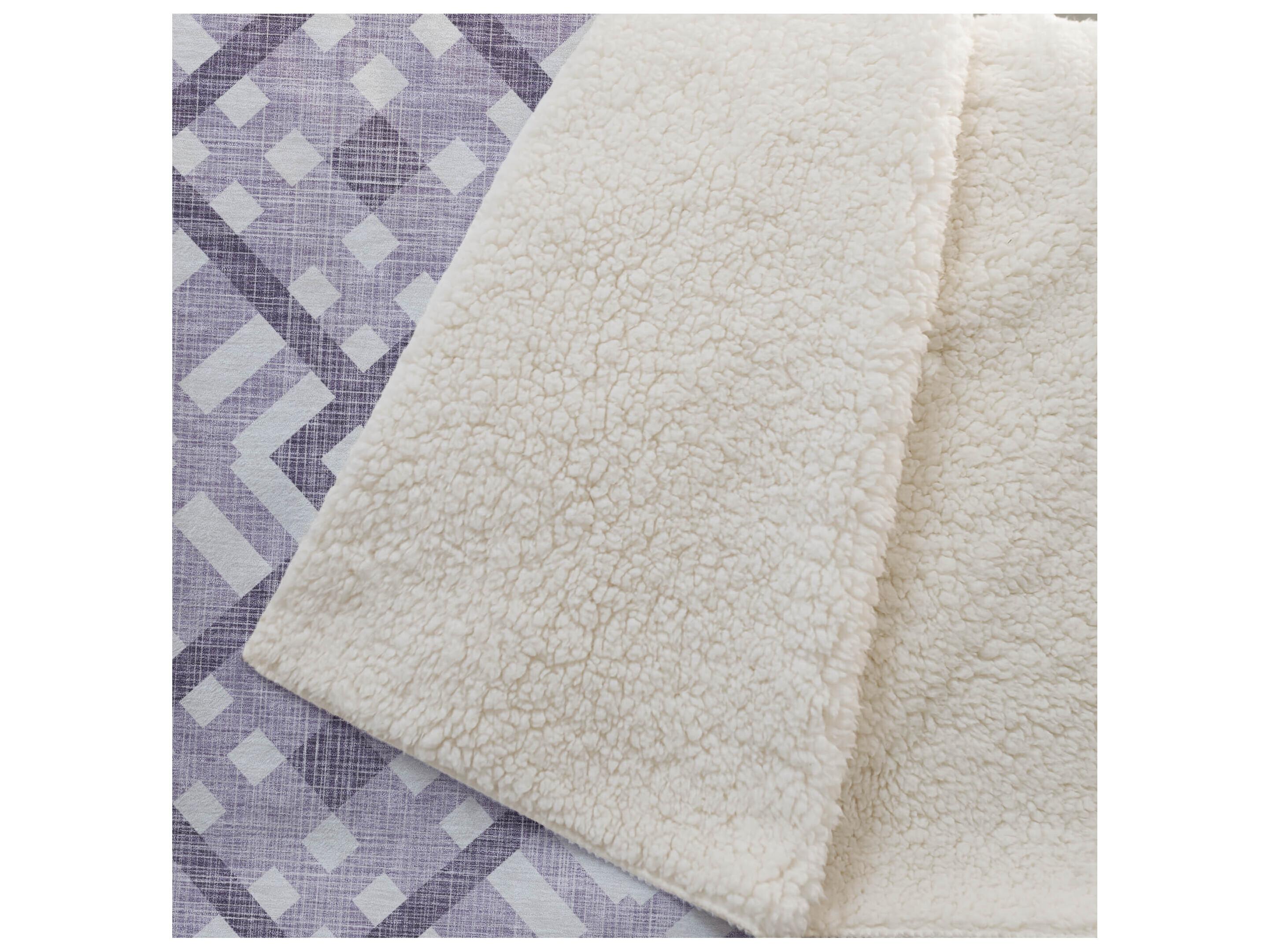 Dalyn Sherpa Purple Polyester Throw