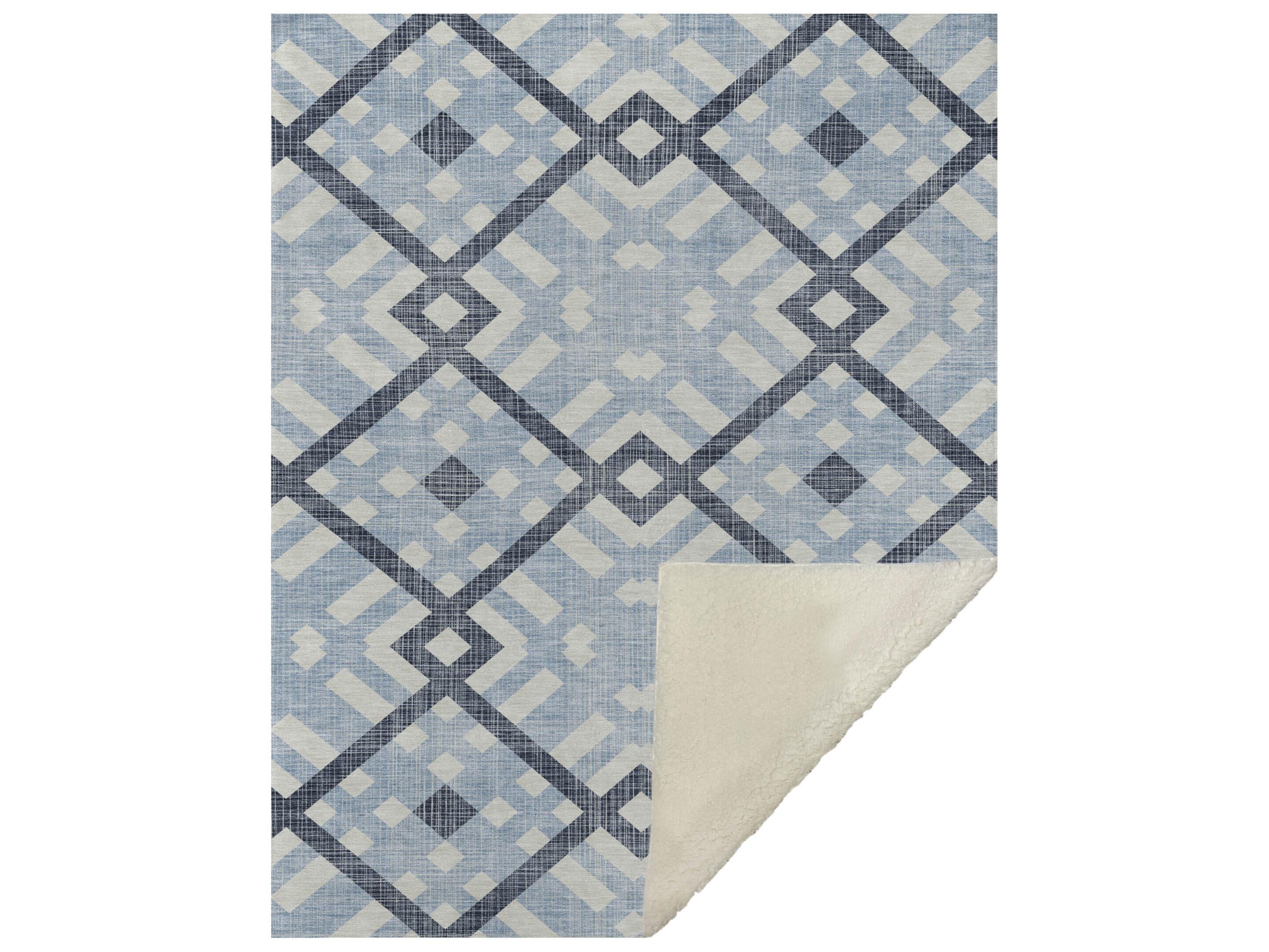 Dalyn Sherpa Blue Polyester Throw