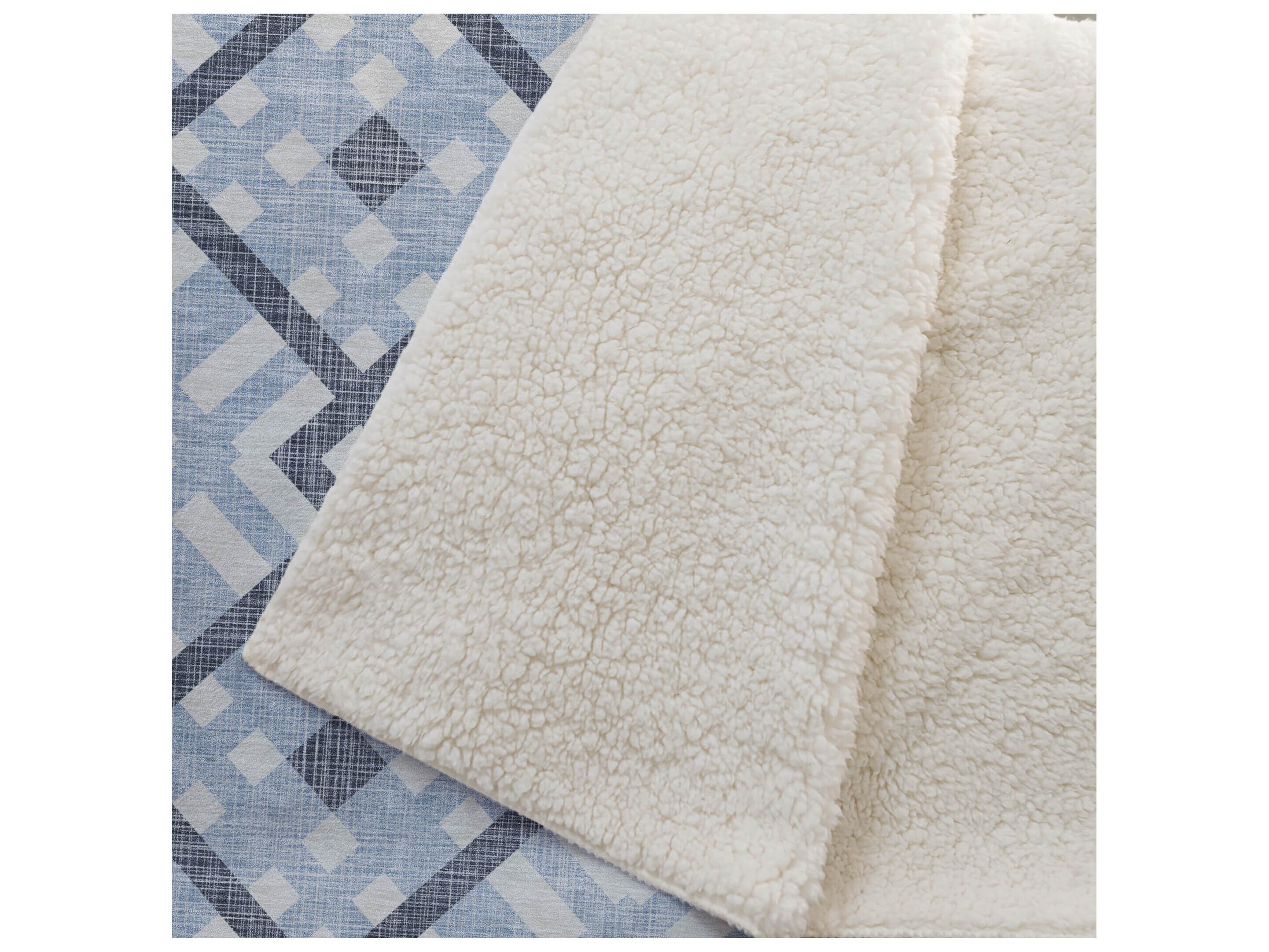 Dalyn Sherpa Blue Polyester Throw
