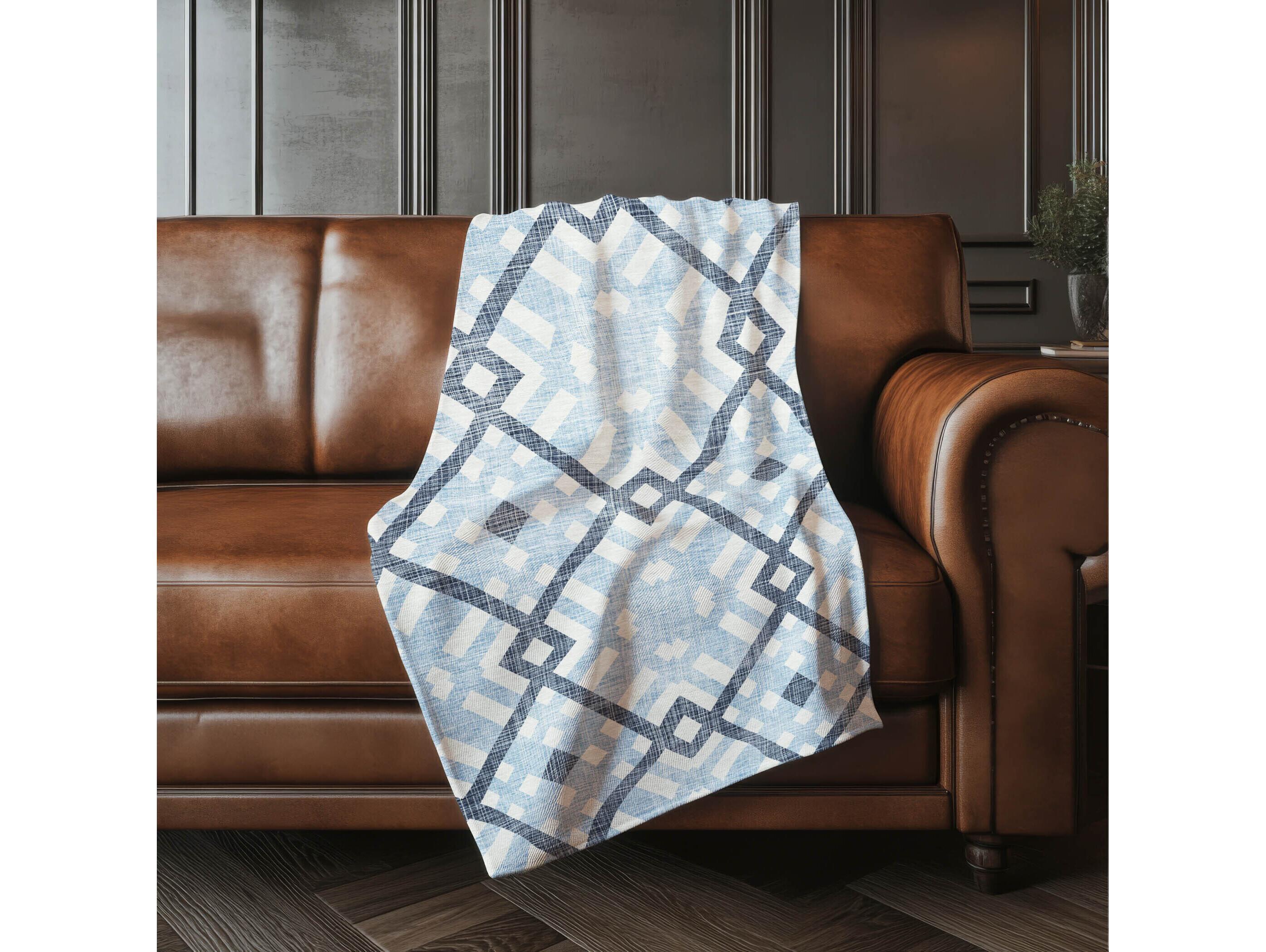 Dalyn Sherpa Blue Polyester Throw