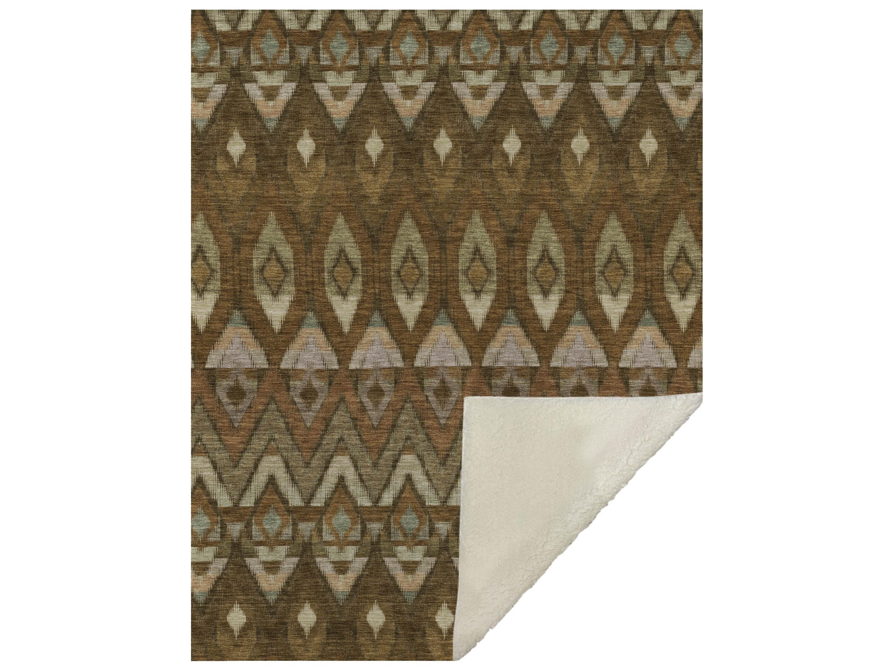 Dalyn Sherpa Brown Polyester Throw