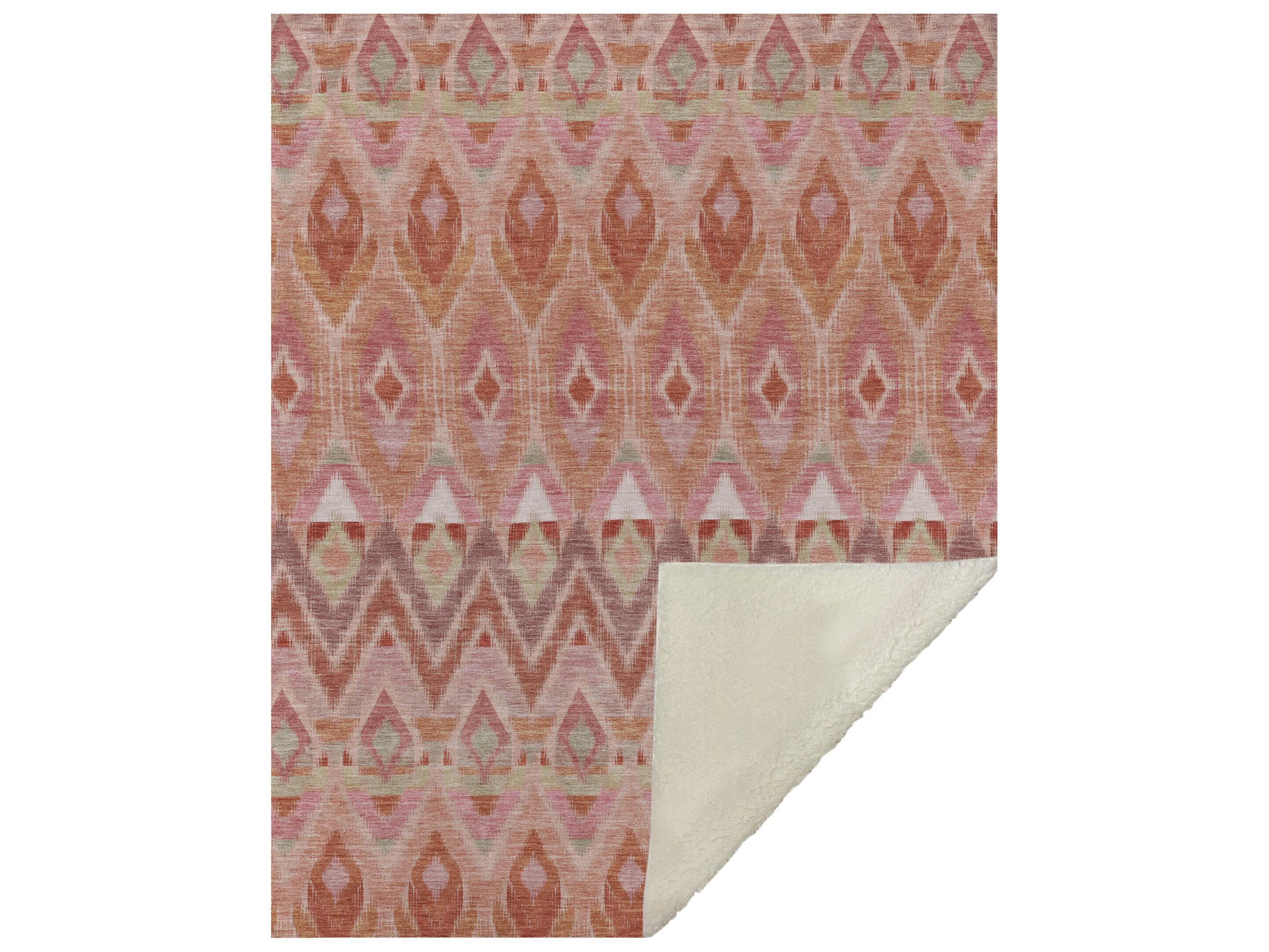Dalyn Sherpa Pink Polyester Throw